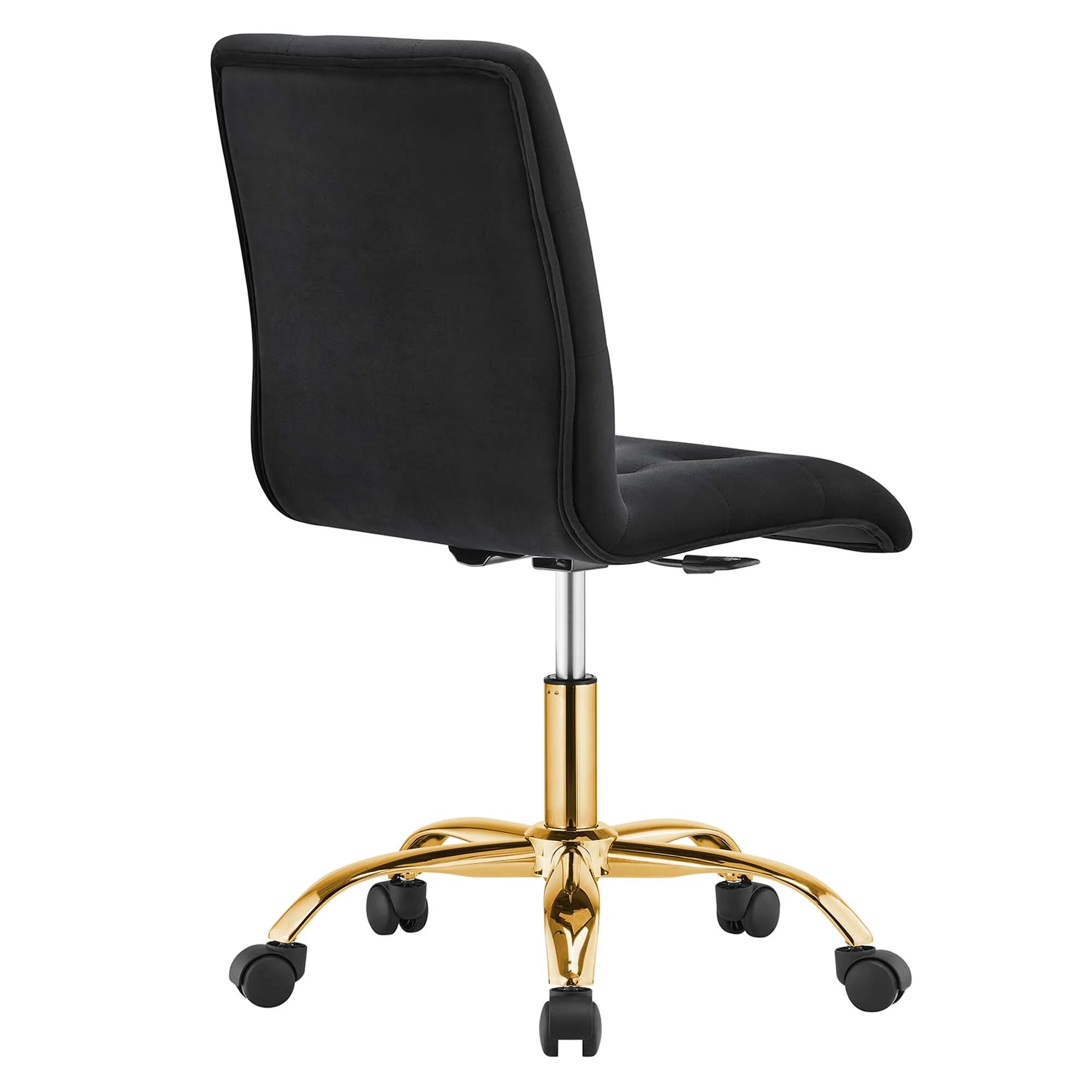 Chaise de bureau en velours sans accoudoirs Prim Performance