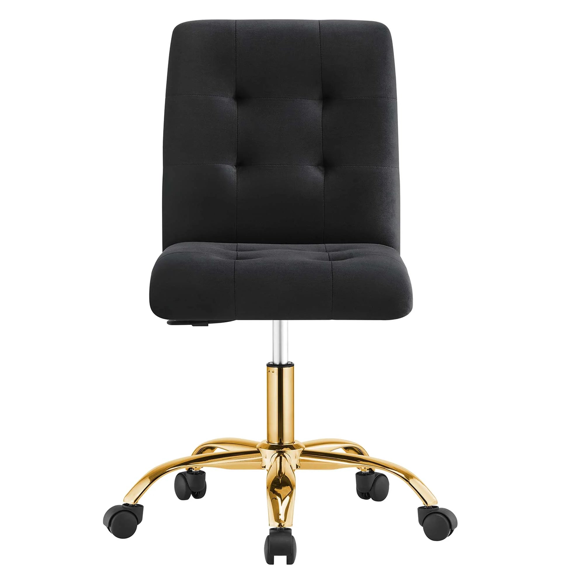 Chaise de bureau en velours sans accoudoirs Prim Performance