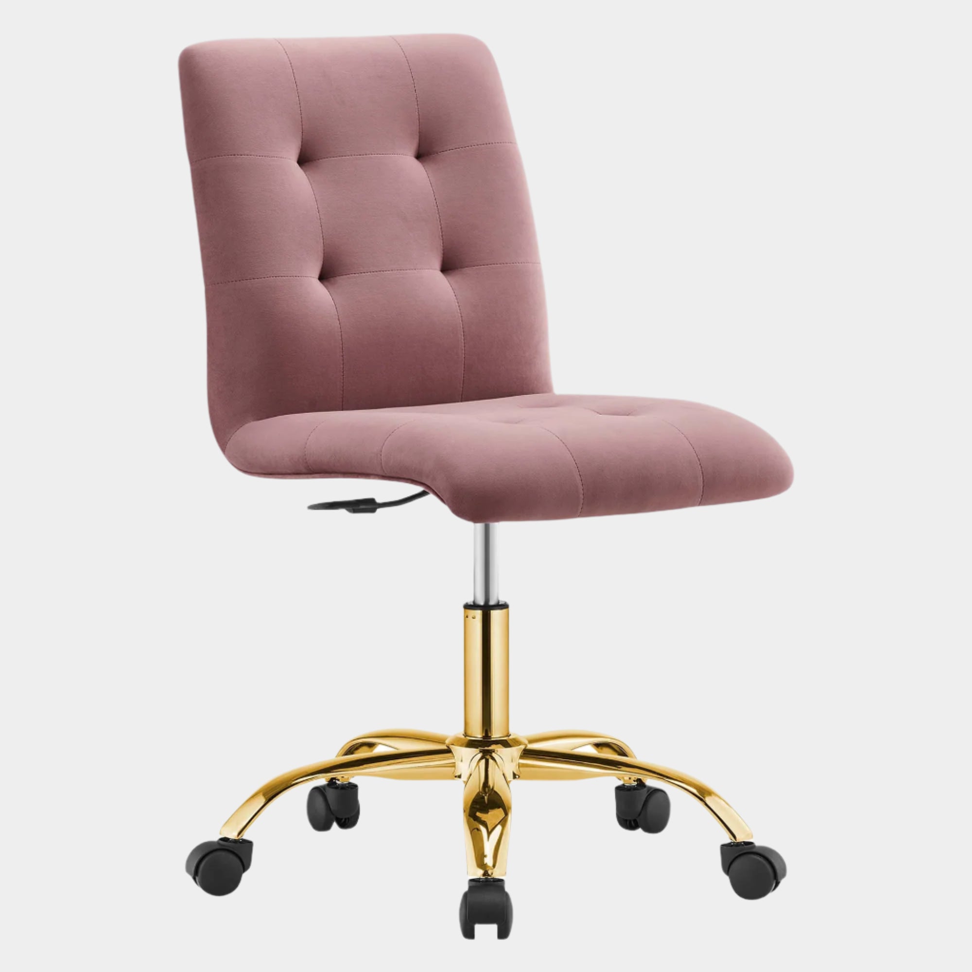 Chaise de bureau en velours sans accoudoirs Prim Performance
