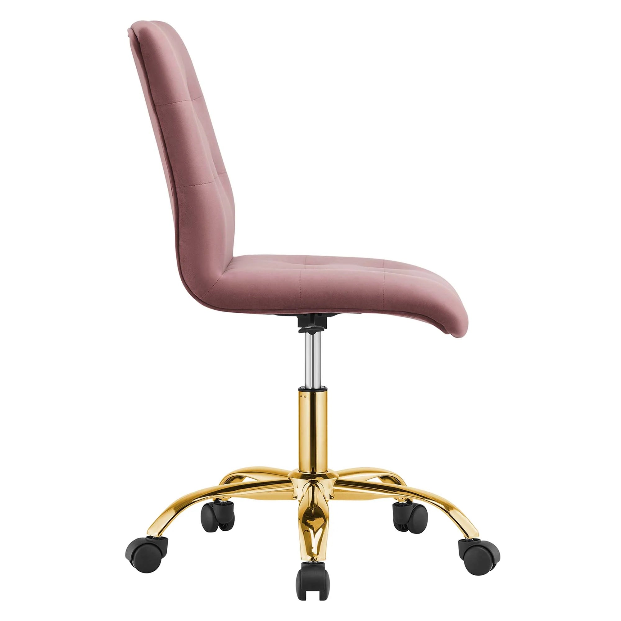 Chaise de bureau en velours sans accoudoirs Prim Performance