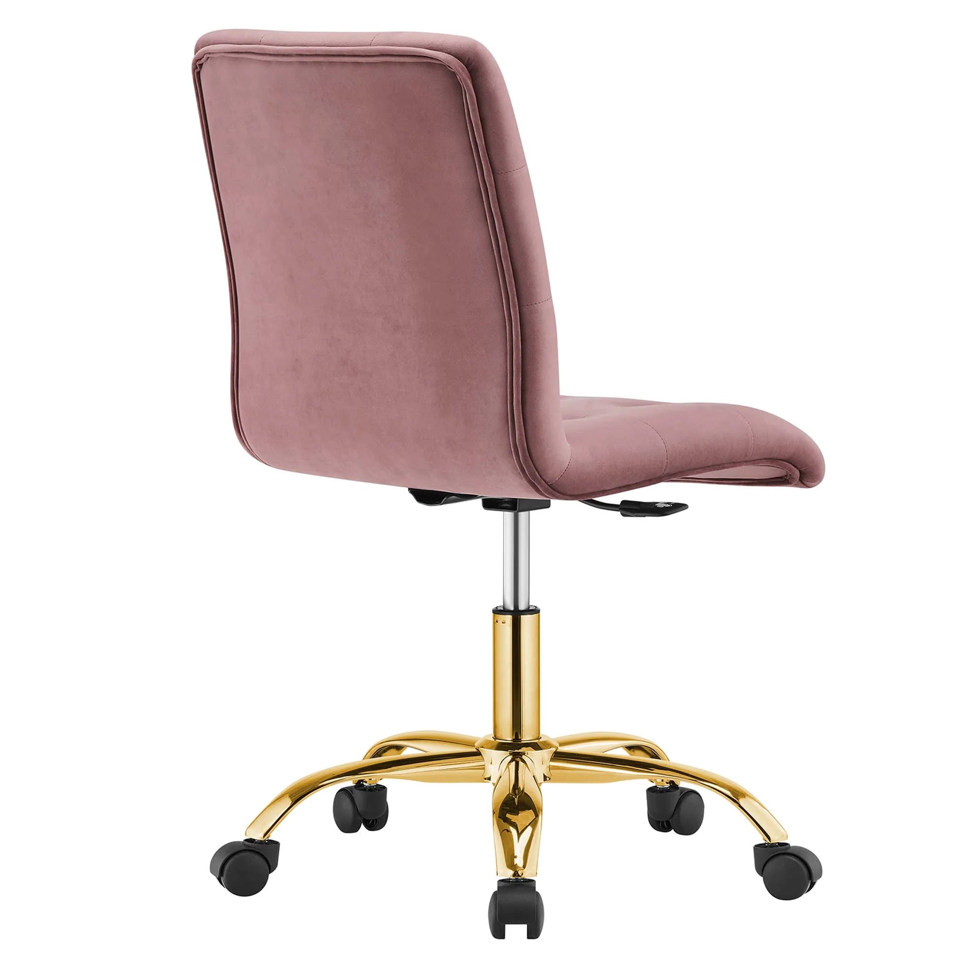 Chaise de bureau en velours sans accoudoirs Prim Performance