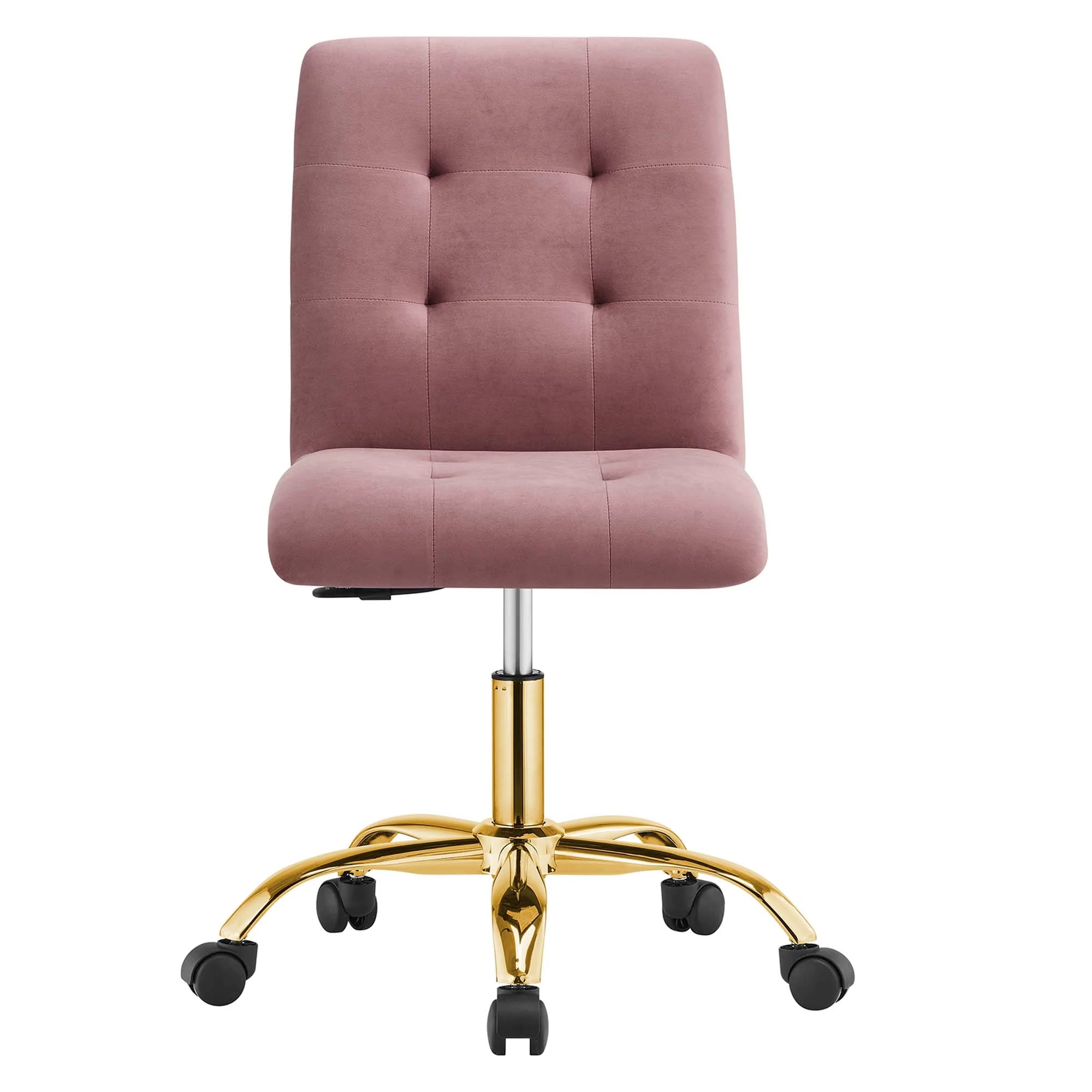 Chaise de bureau en velours sans accoudoirs Prim Performance