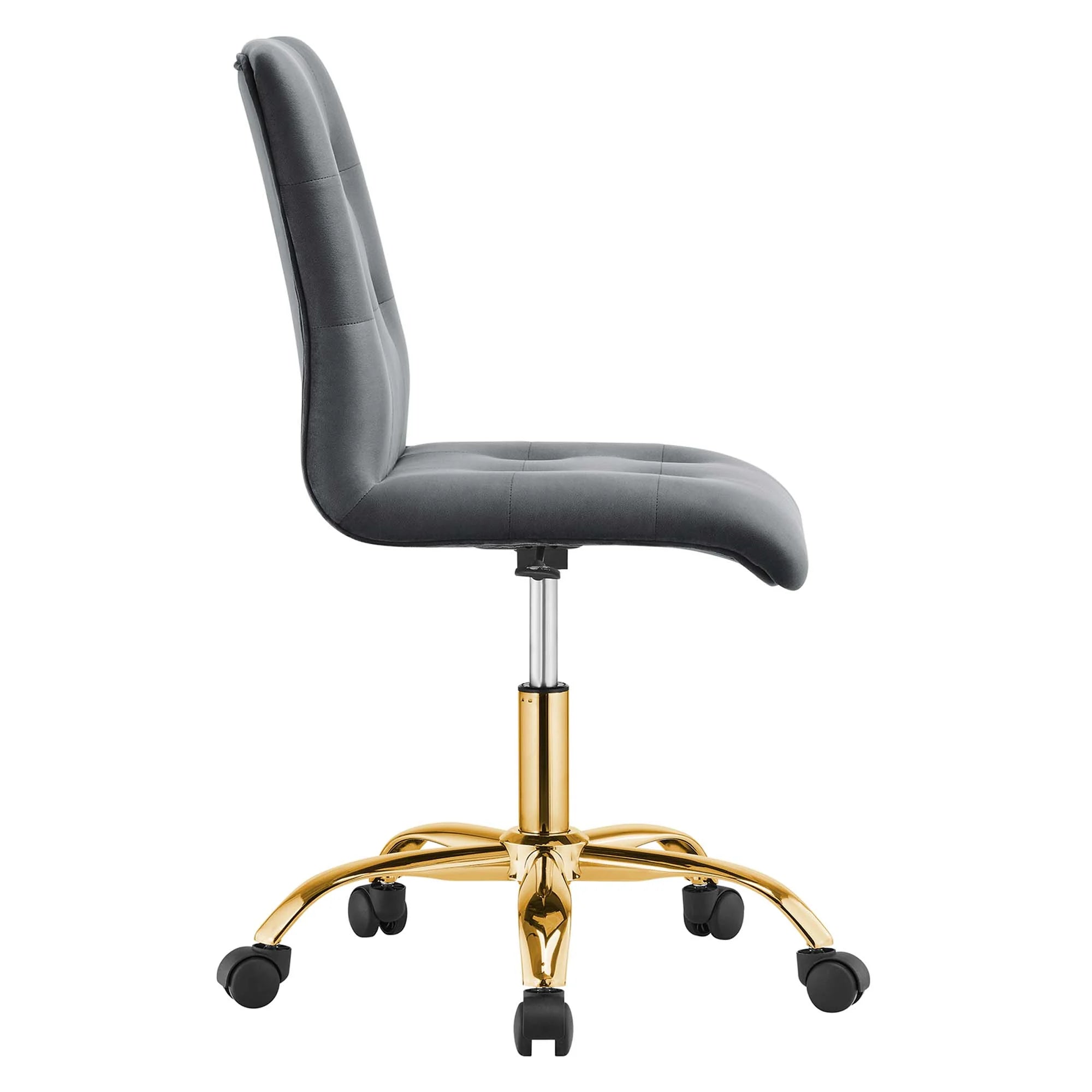 Chaise de bureau en velours sans accoudoirs Prim Performance