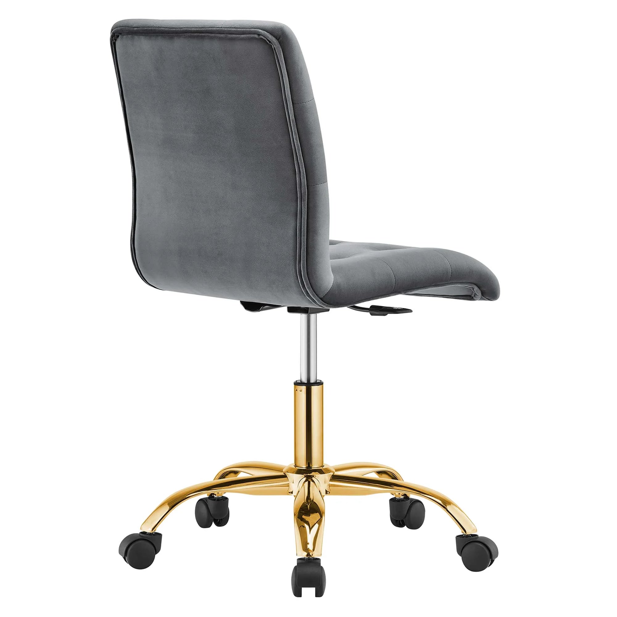 Chaise de bureau en velours sans accoudoirs Prim Performance