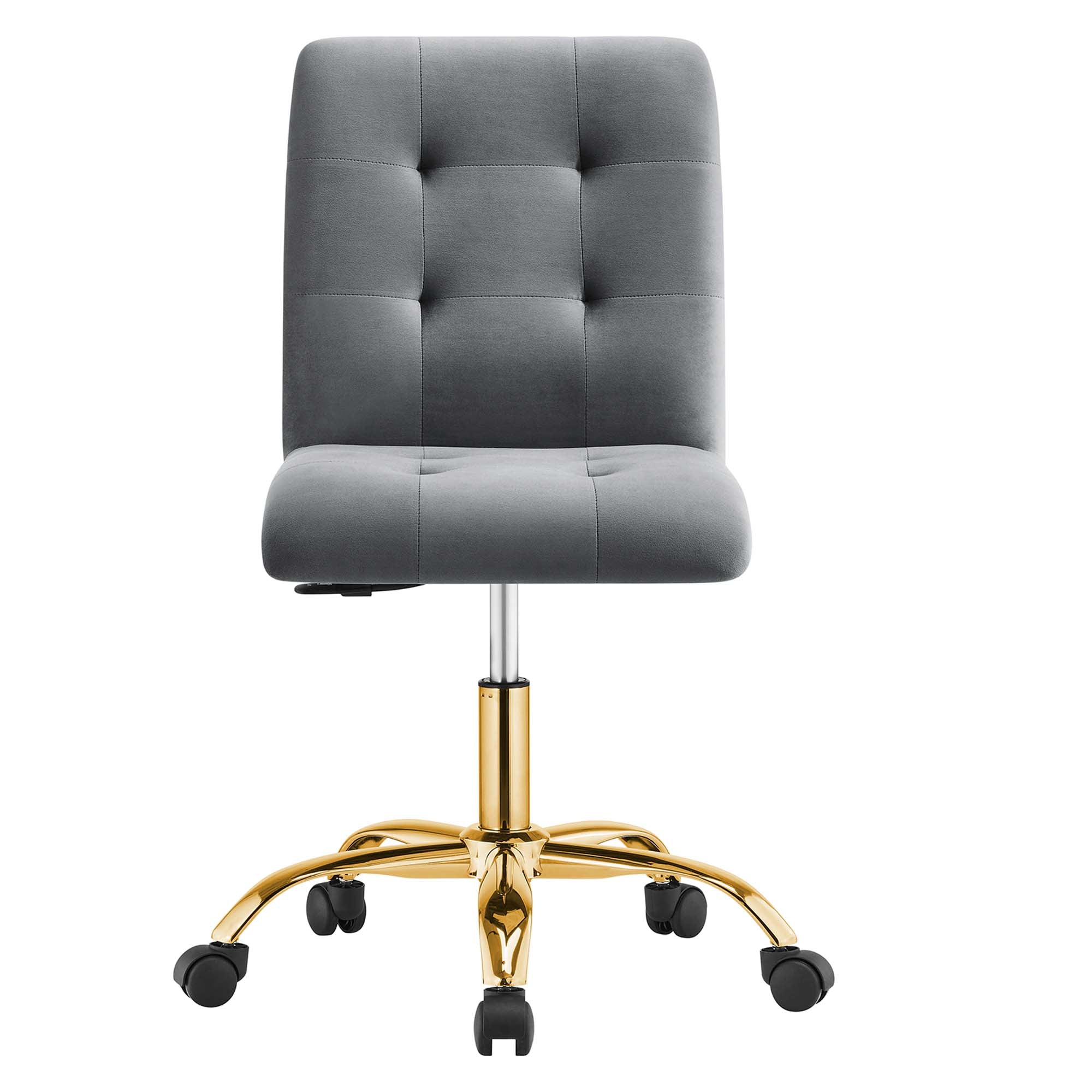 Chaise de bureau en velours sans accoudoirs Prim Performance