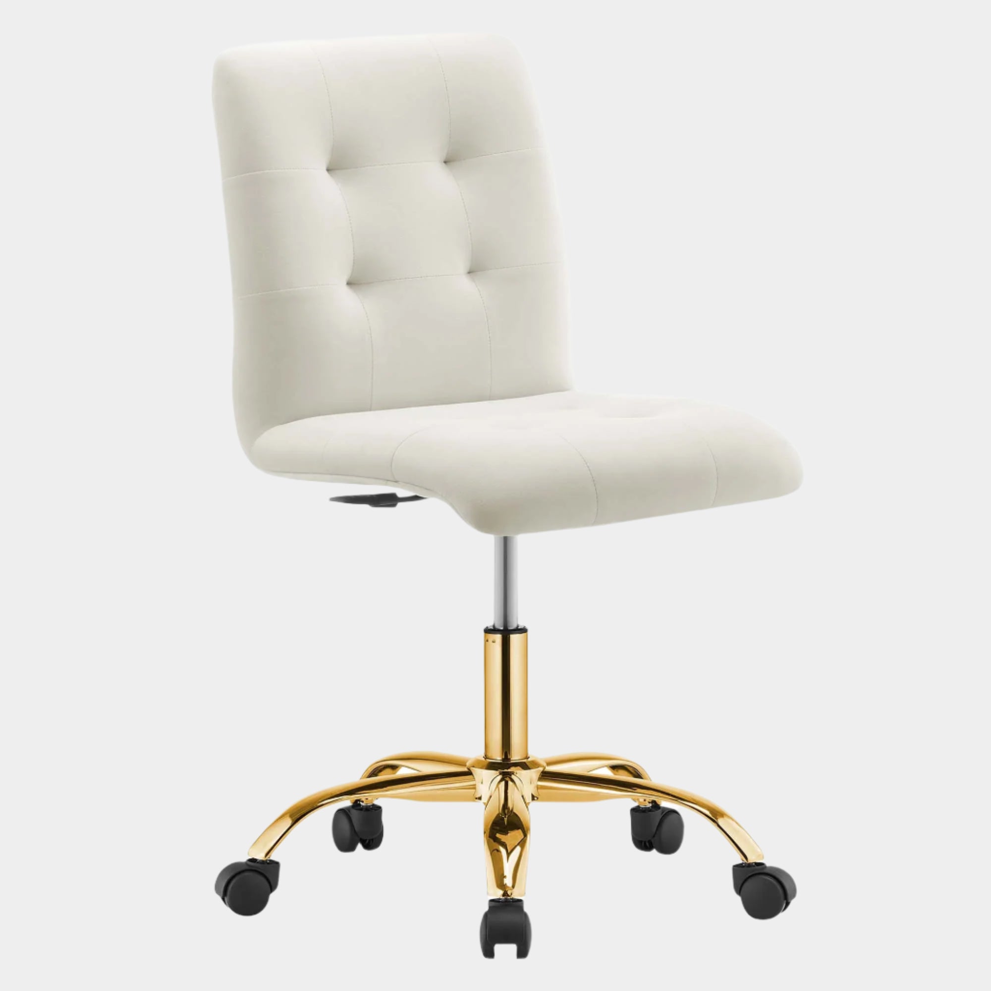 Chaise de bureau en velours sans accoudoirs Prim Performance