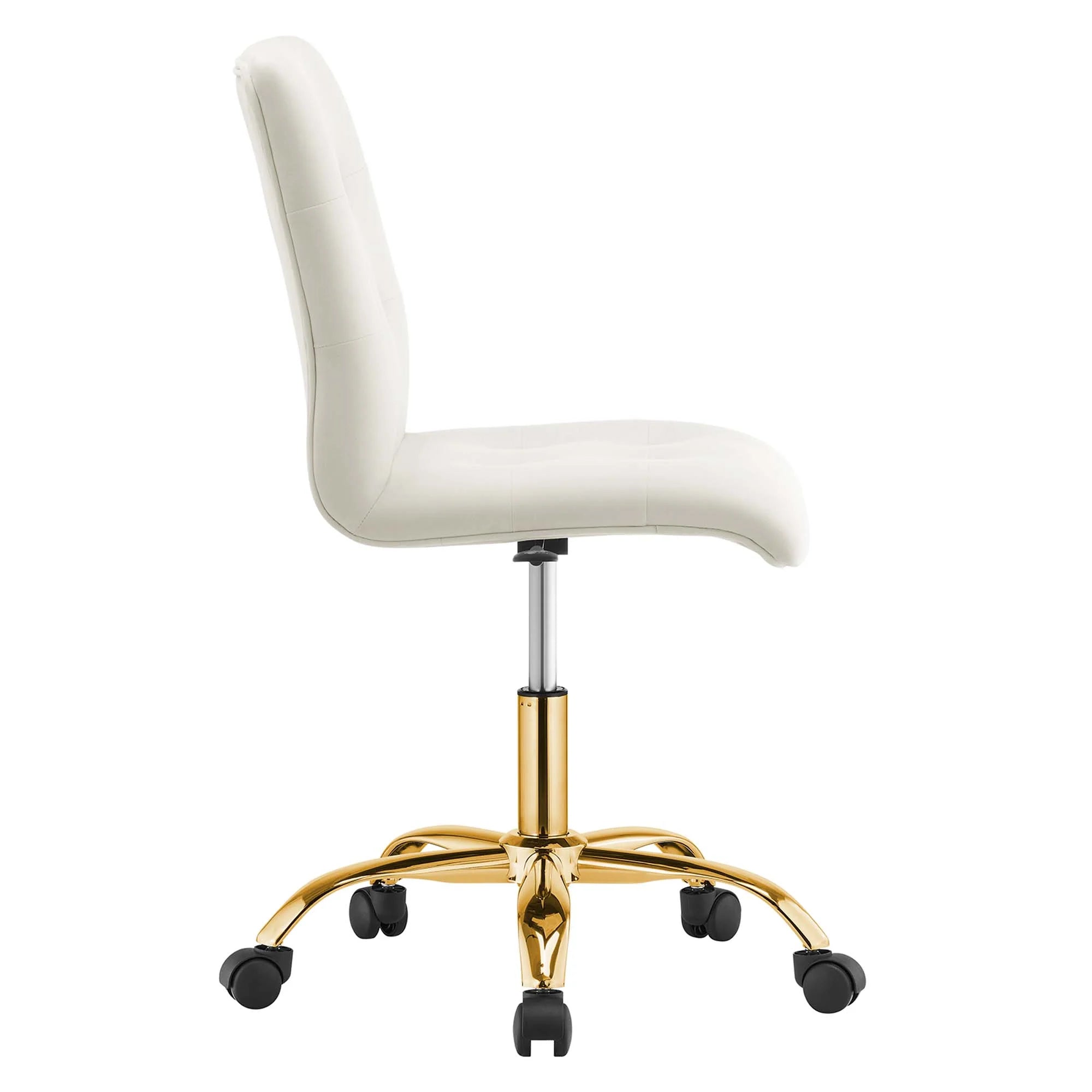 Chaise de bureau en velours sans accoudoirs Prim Performance