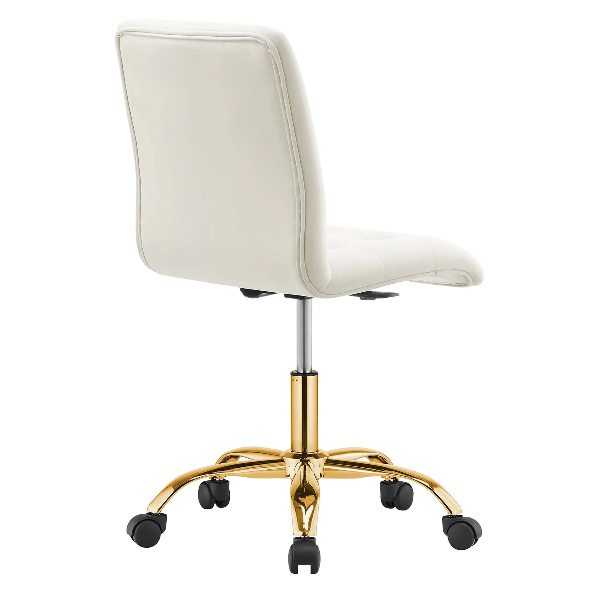 Chaise de bureau en velours sans accoudoirs Prim Performance