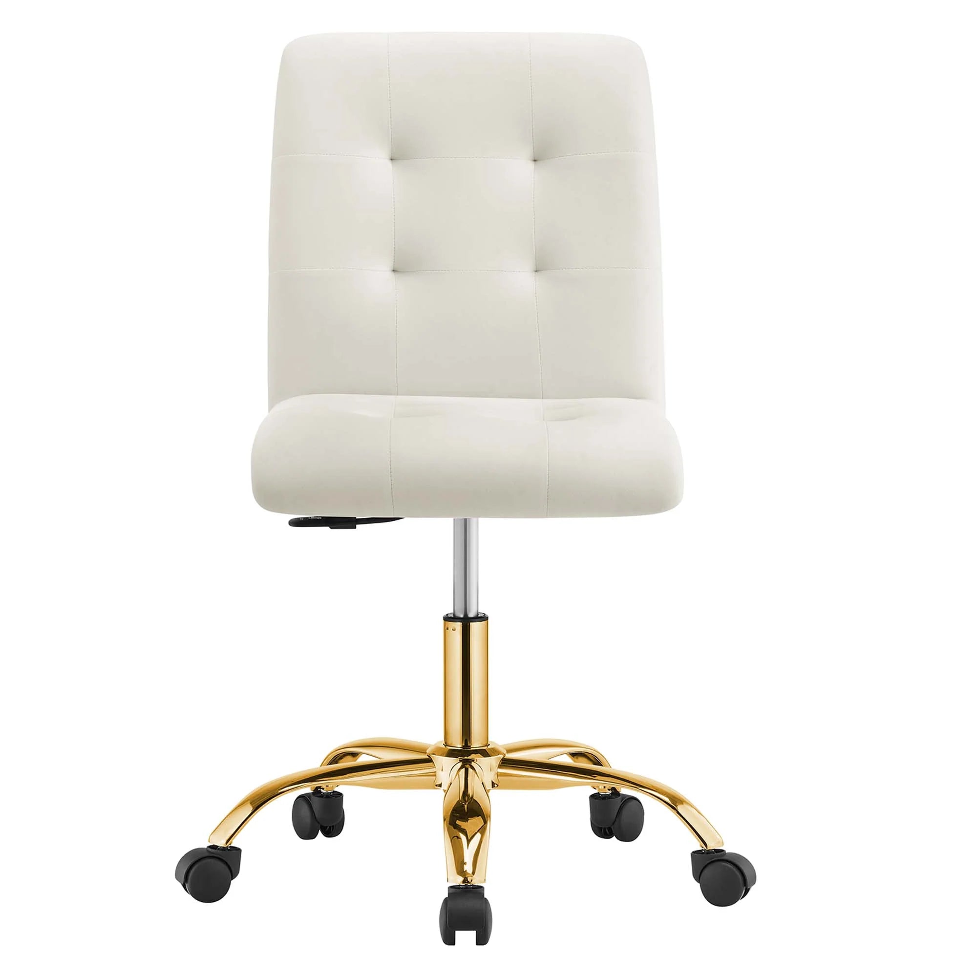 Chaise de bureau en velours sans accoudoirs Prim Performance