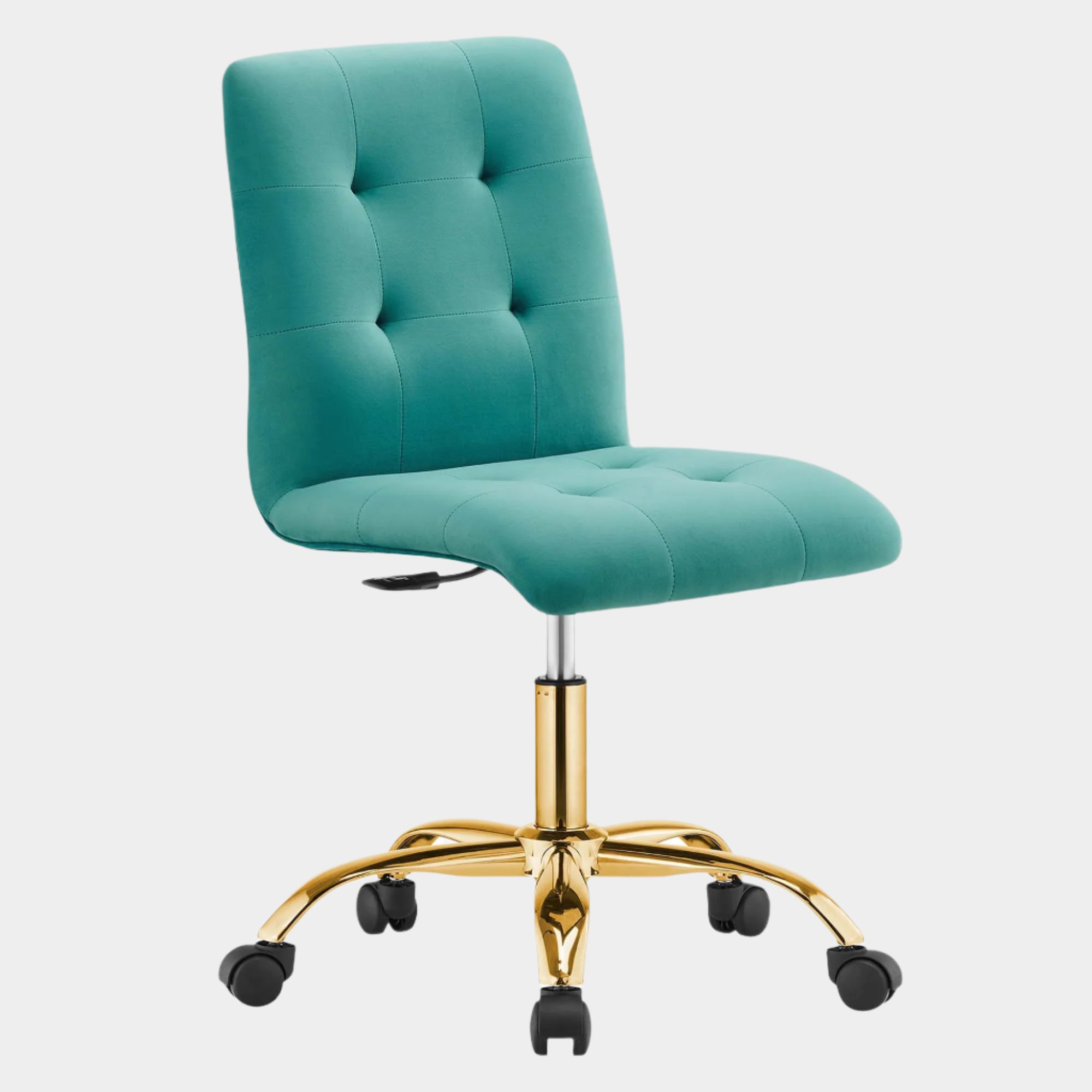 Chaise de bureau en velours sans accoudoirs Prim Performance
