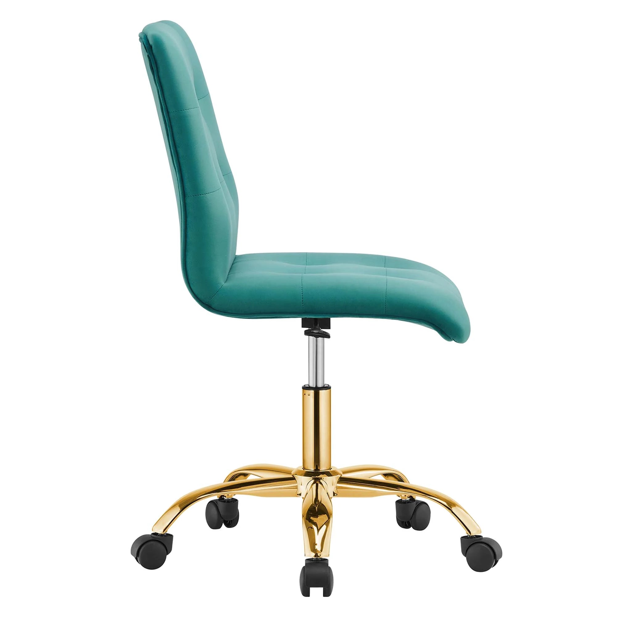 Chaise de bureau en velours sans accoudoirs Prim Performance