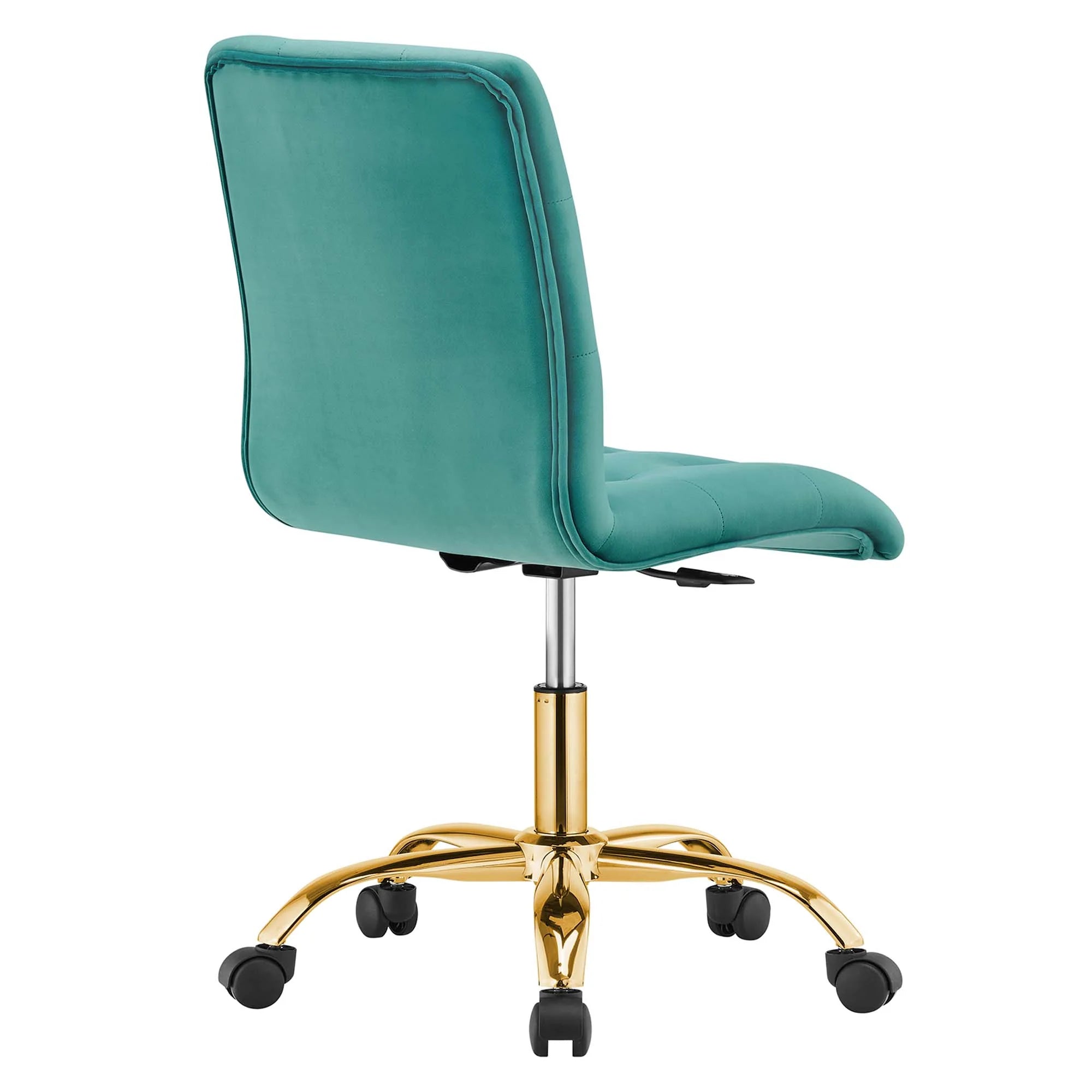Chaise de bureau en velours sans accoudoirs Prim Performance