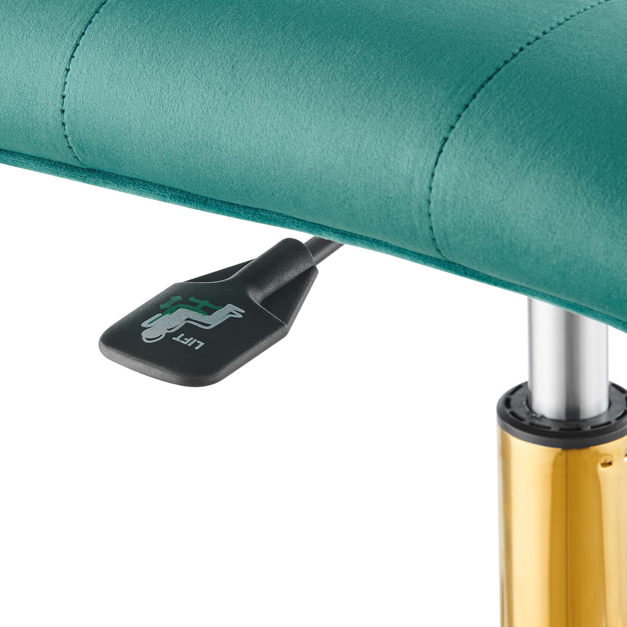 Chaise de bureau en velours sans accoudoirs Prim Performance