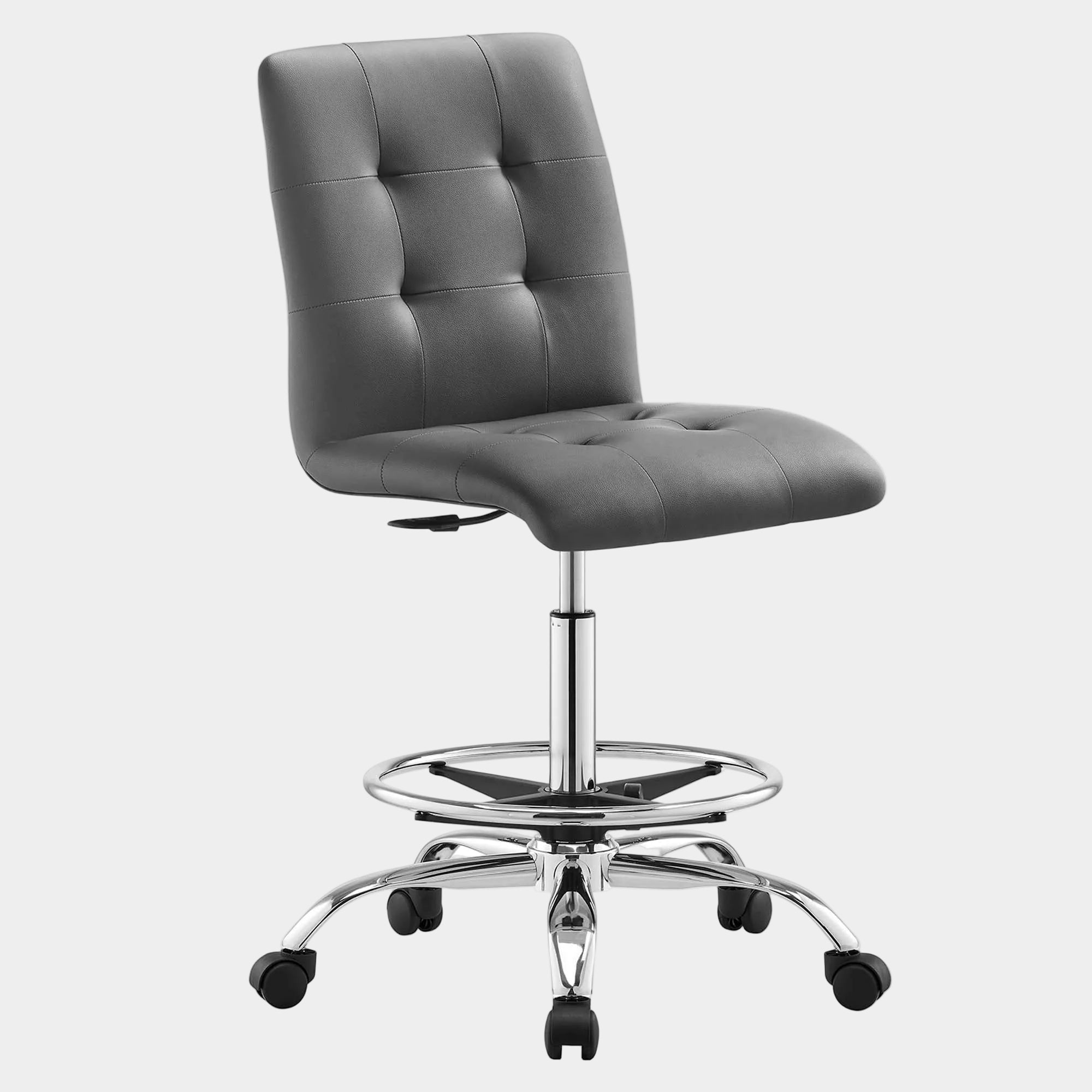 Prim Armless Vegan Leather Drafting Chair