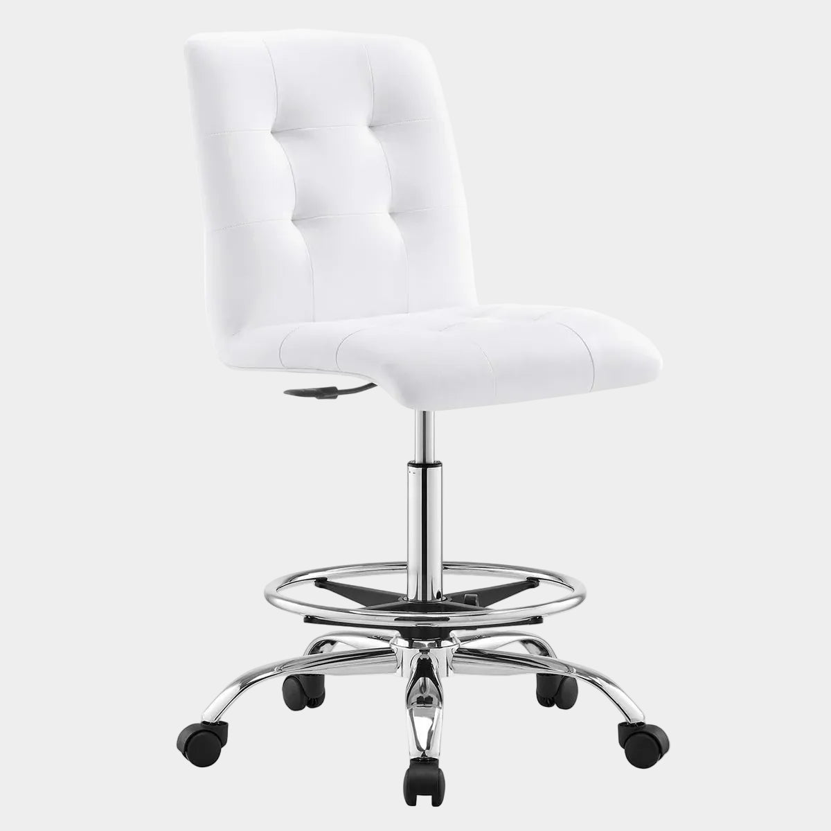 Prim Armless Vegan Leather Drafting Chair