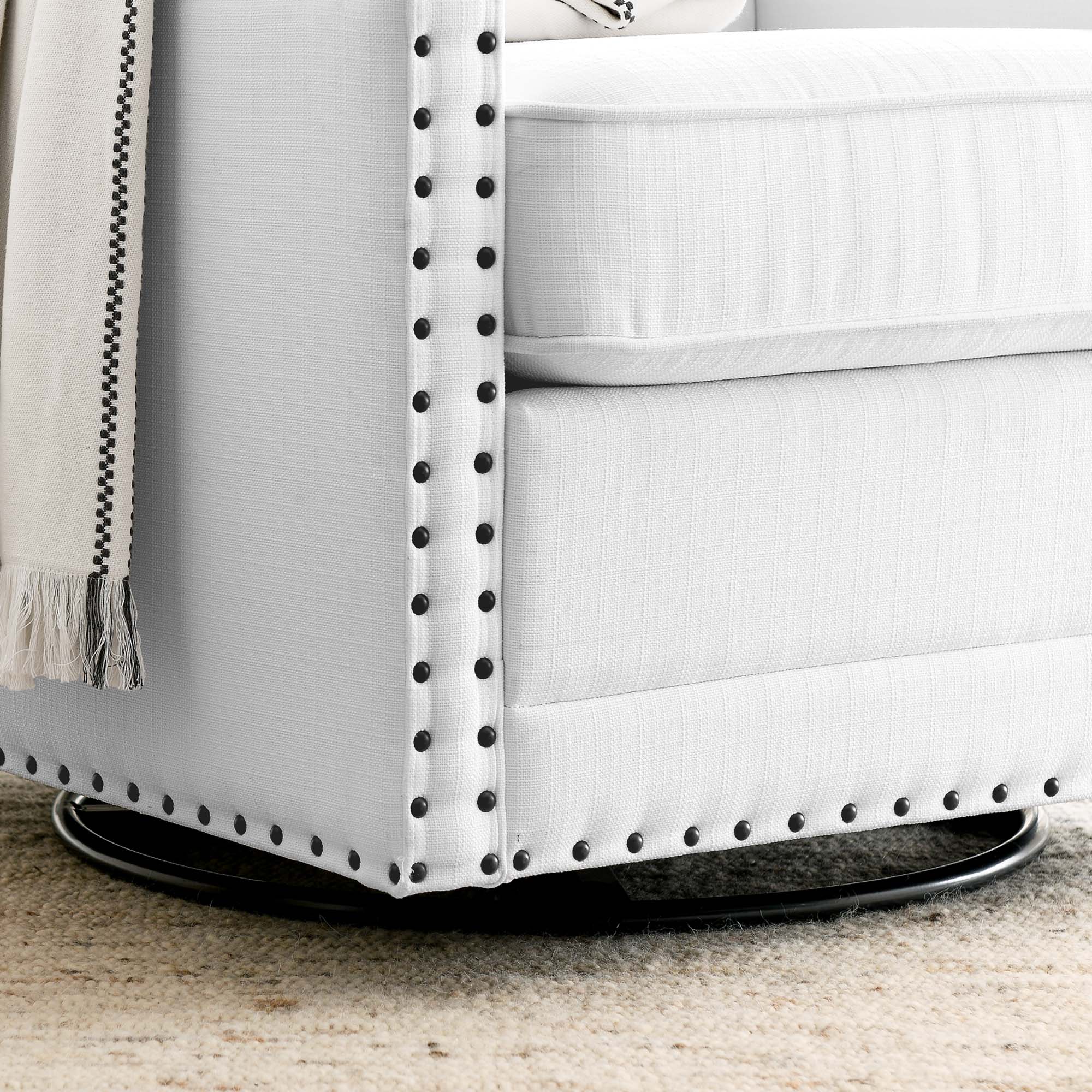 Chaise pivotante en tissu rembourré Ashton