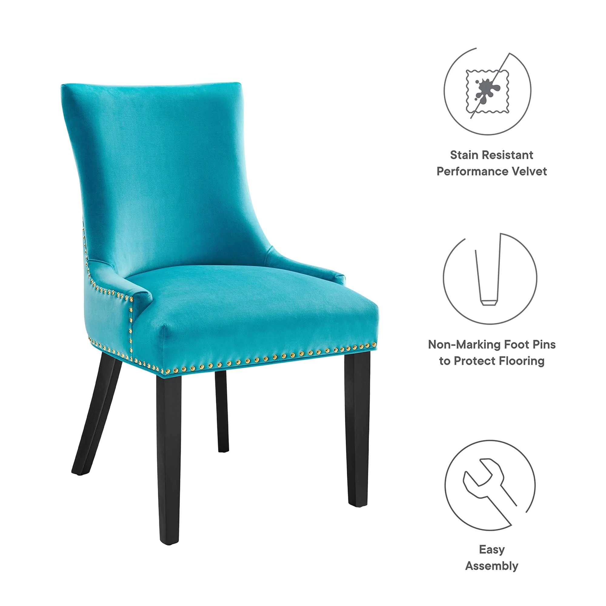 Marquis Performance Velvet Dining Chairs Set of 2