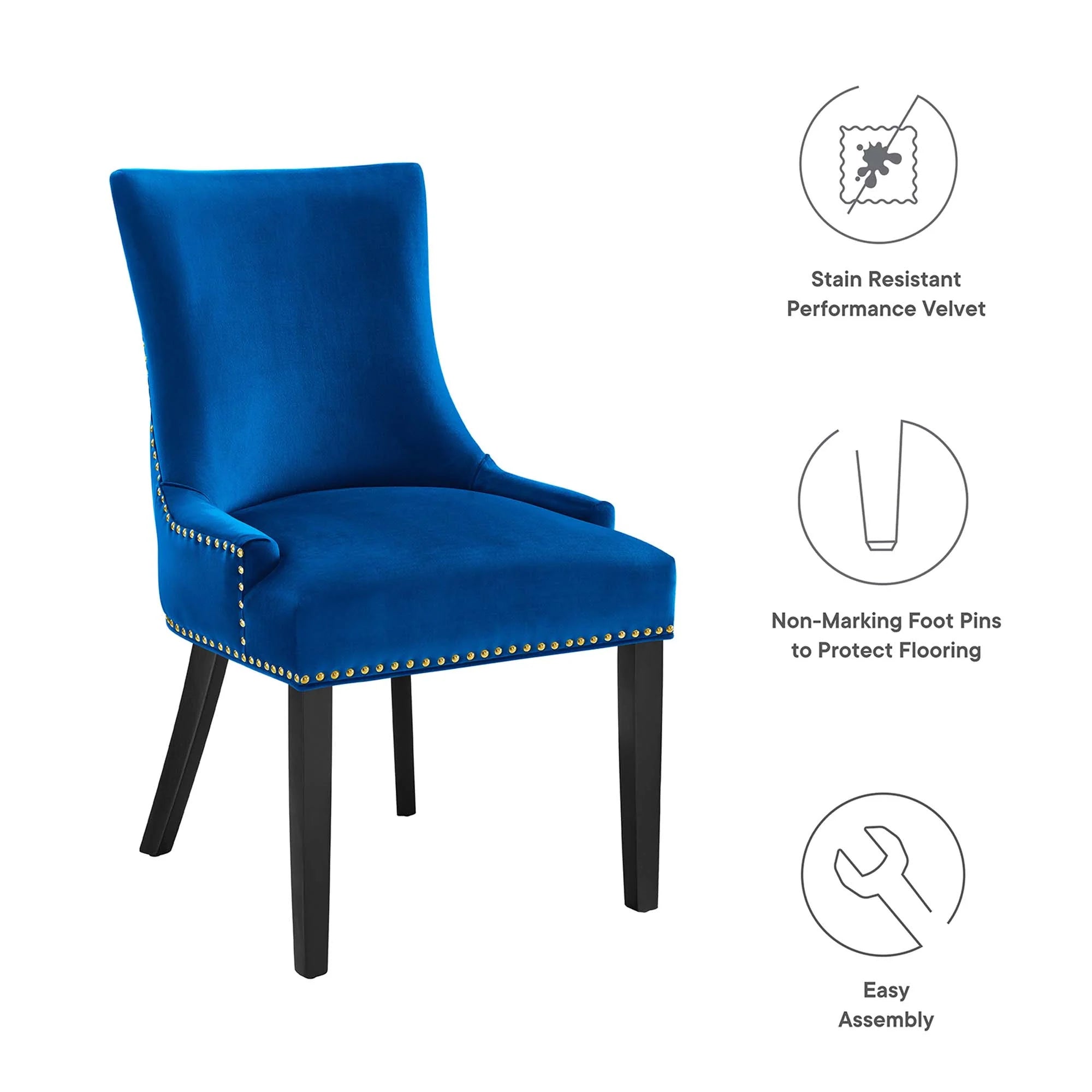 Marquis Performance Velvet Dining Chairs Set of 2