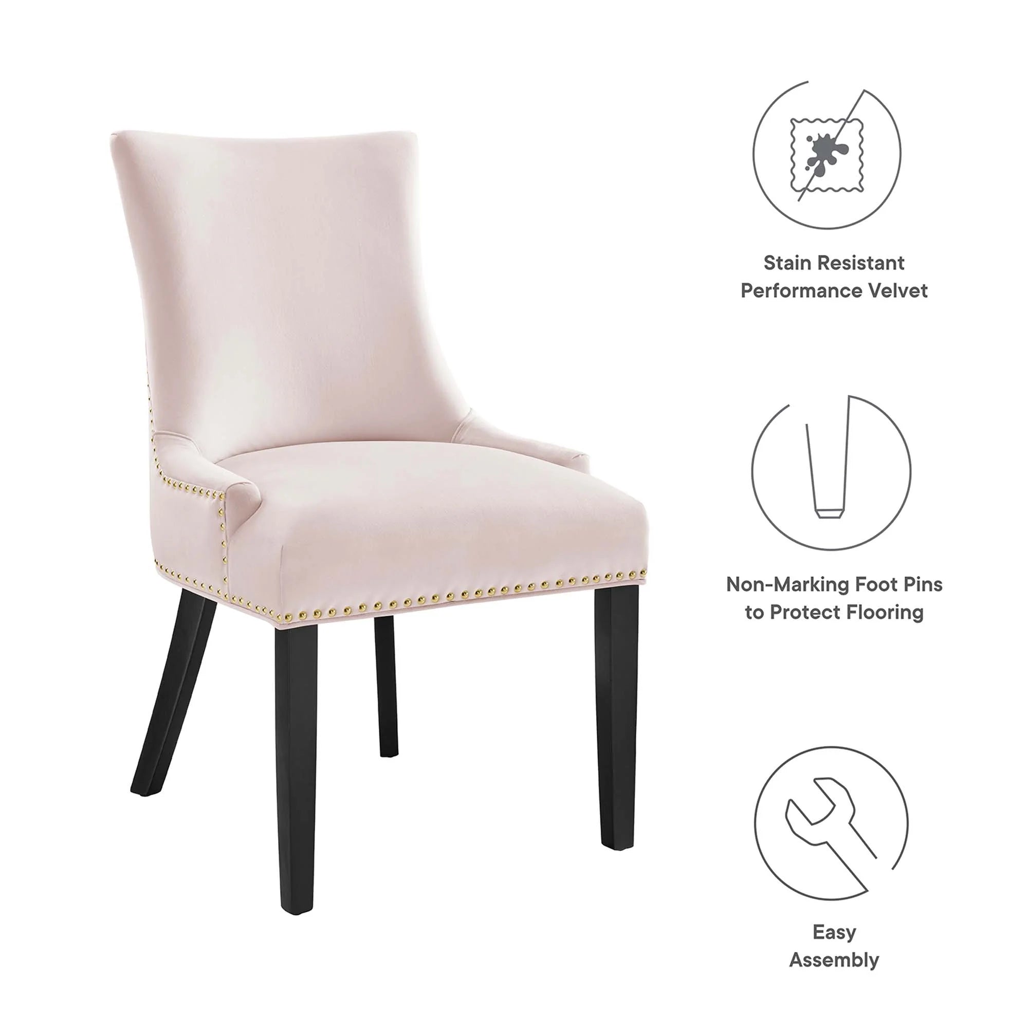Marquis Performance Velvet Dining Chairs Set of 2