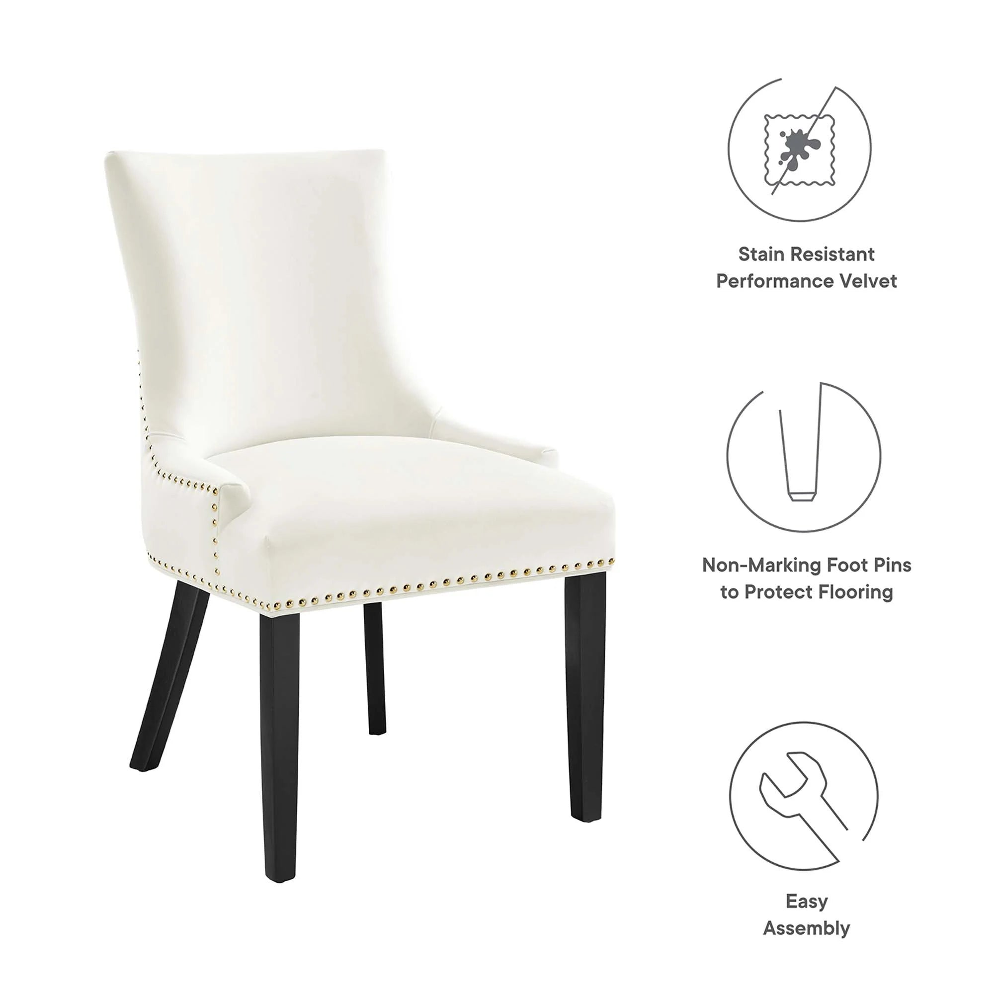 Marquis Performance Velvet Dining Chairs Set of 2