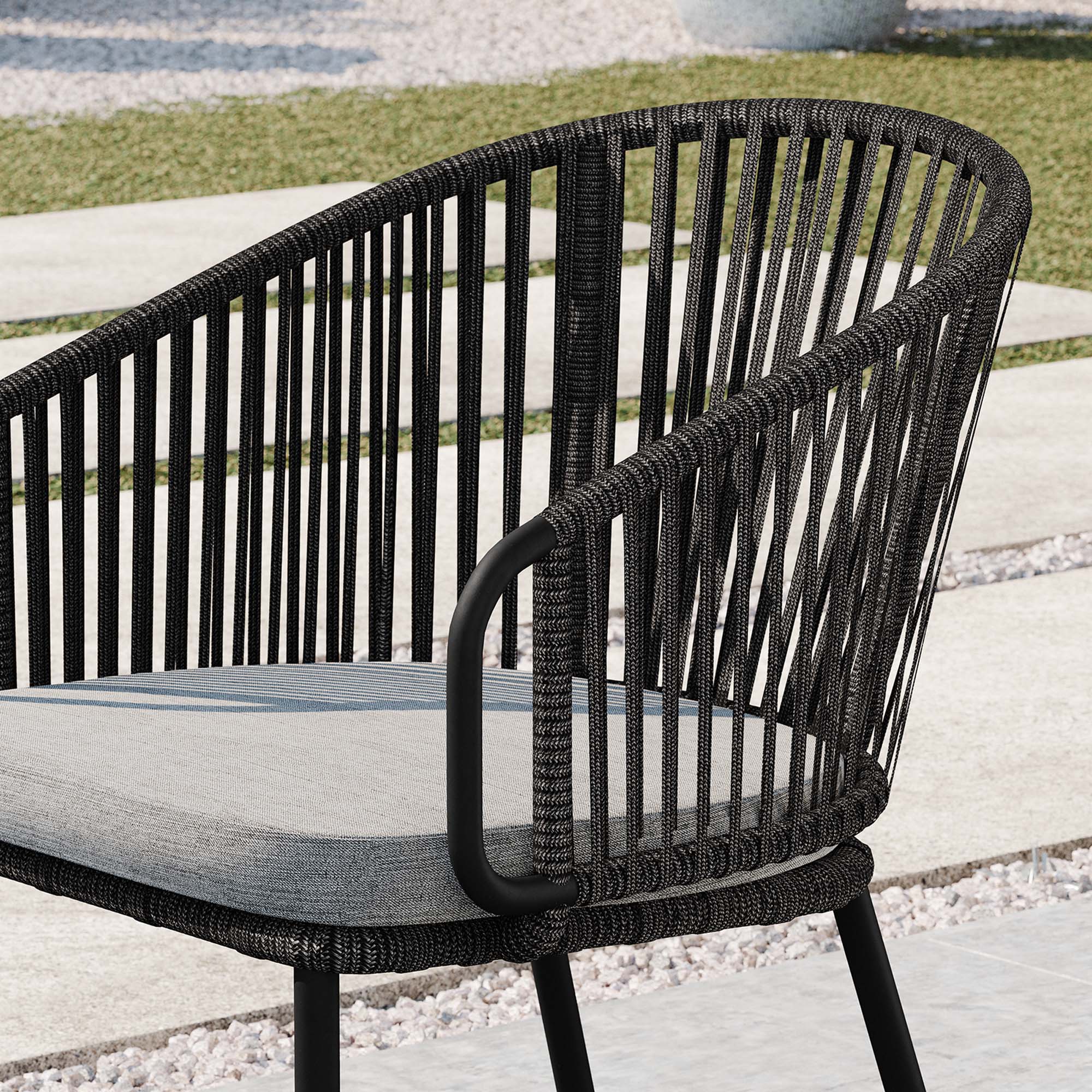 Harbor Outdoor Patio Armchair in Charcoal Gray