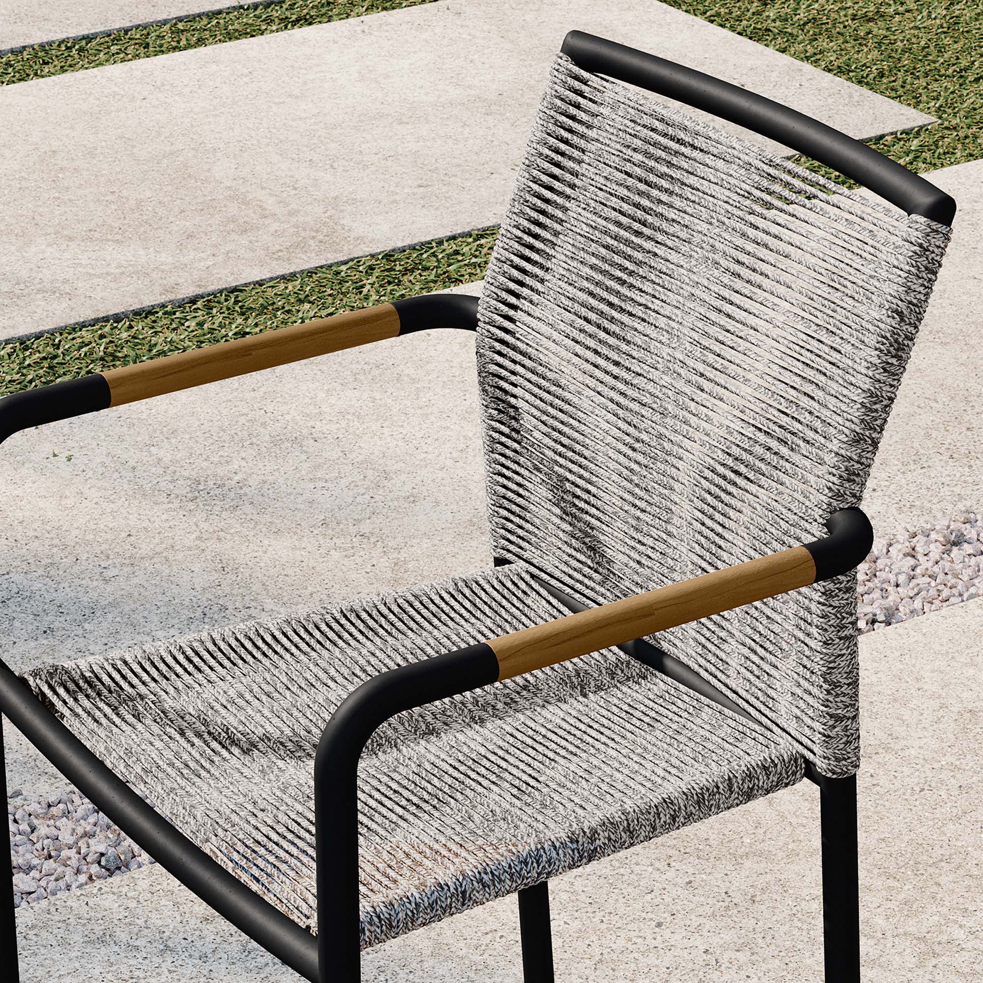 Serenity Outdoor Patio Armchairs Set of 2 in Light Gray