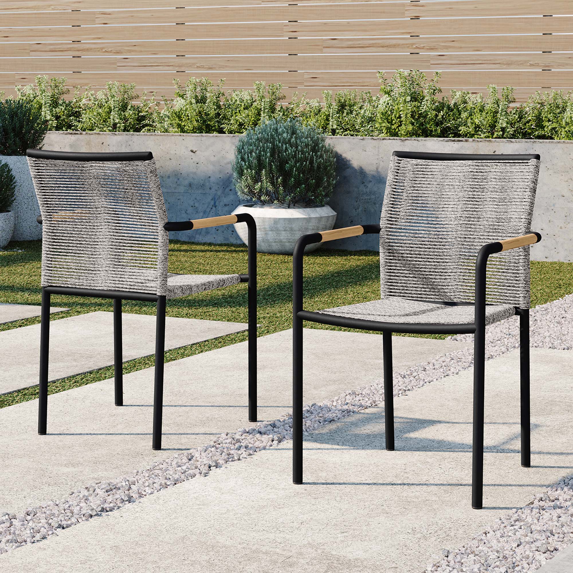 Ensemble de 2 fauteuils d'extérieur Serenity en gris clair