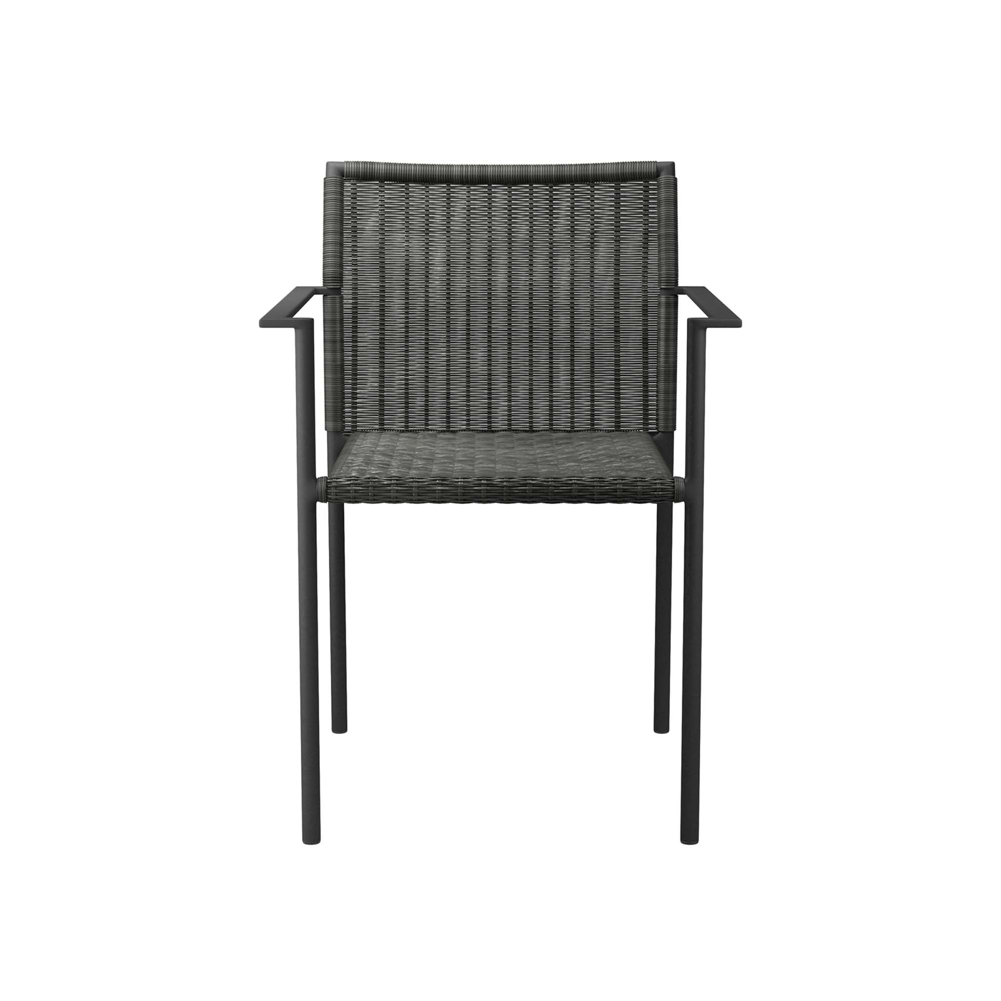 Lagoon Outdoor Patio Dining Armchairs Set of 2 in Charcoal