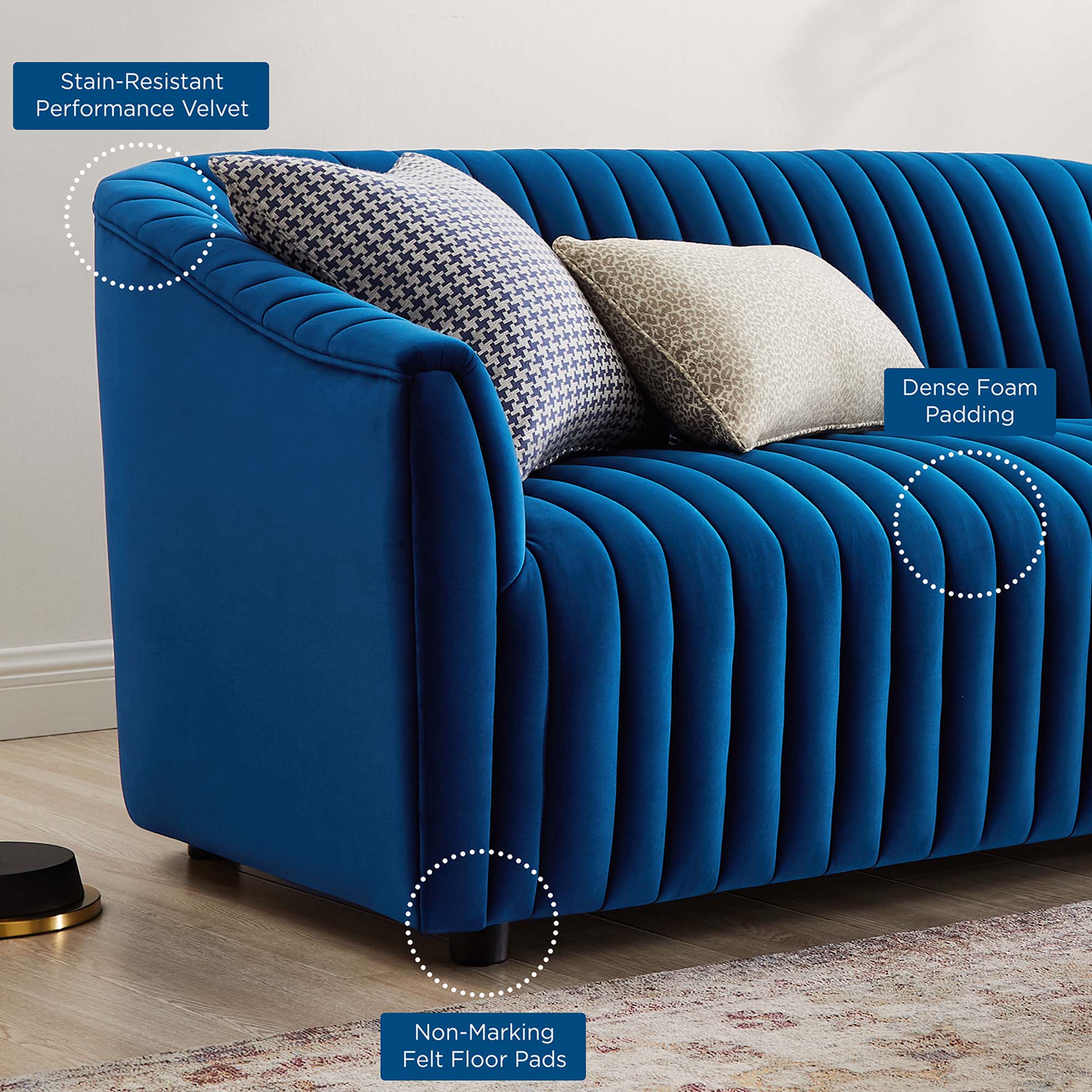Chaise sans accoudoirs rembourrée en duvet Commix