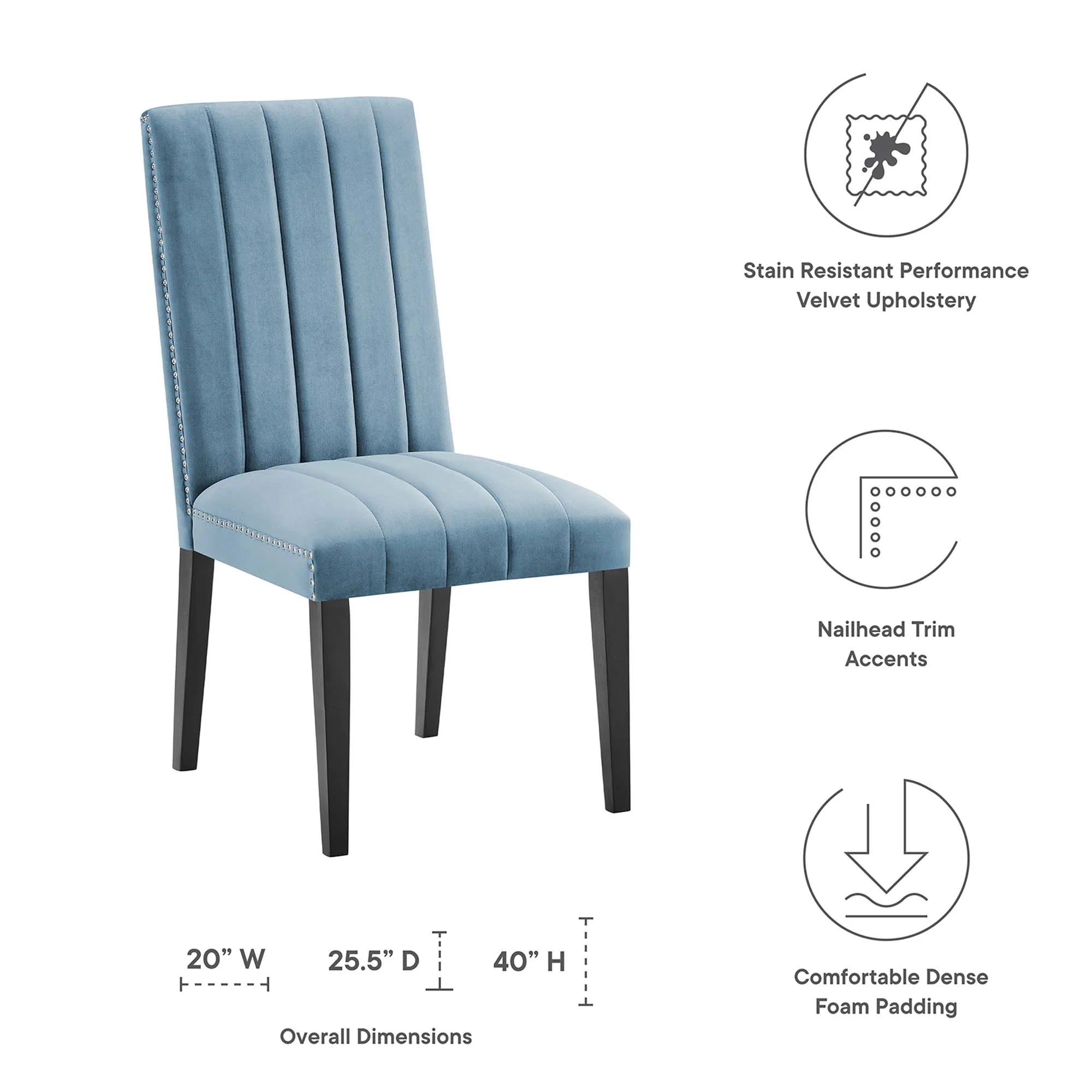 Catalyst Performance Velvet Dining Side Chairs - Set of 2
