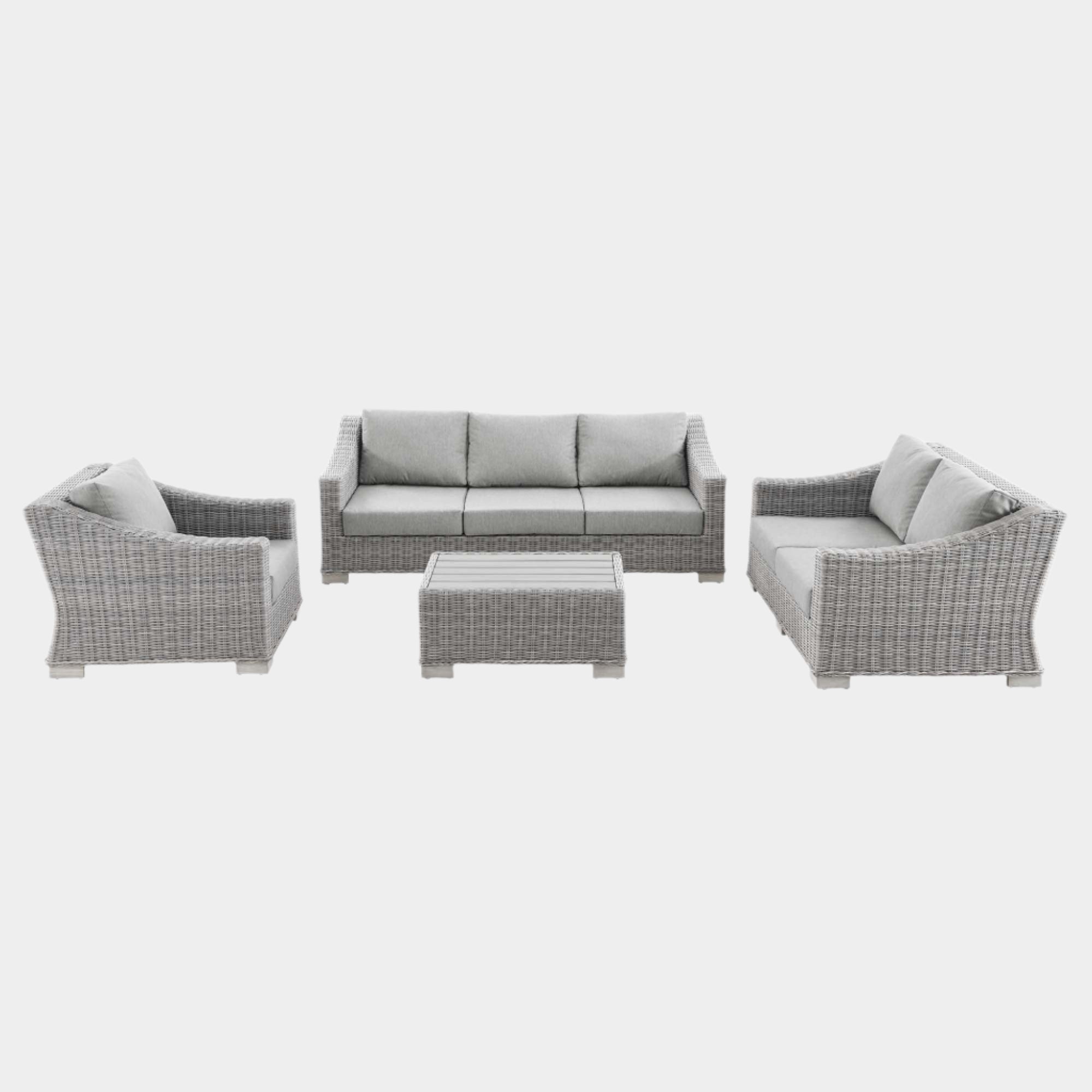Conway 4-Piece Outdoor Patio Wicker Rattan Furniture Set