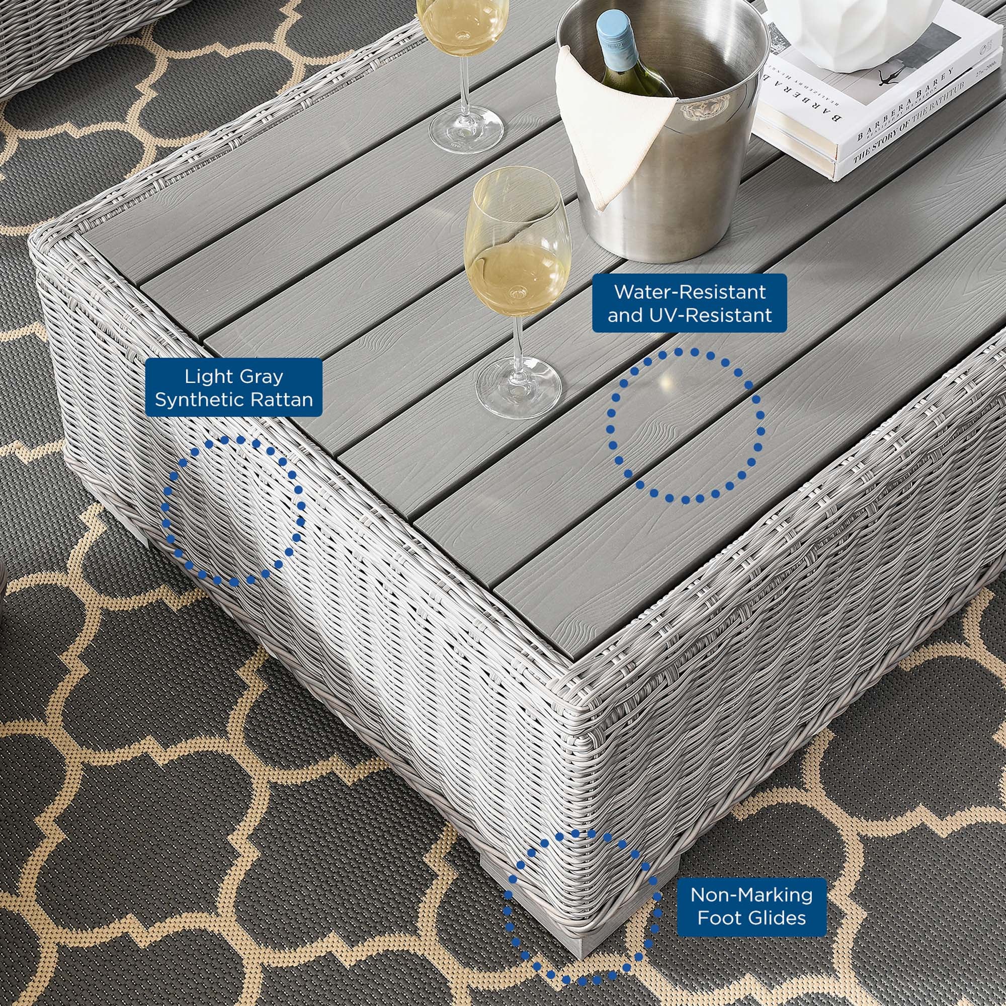 Conway 5-Piece Outdoor Patio Wicker Rattan Furniture Set