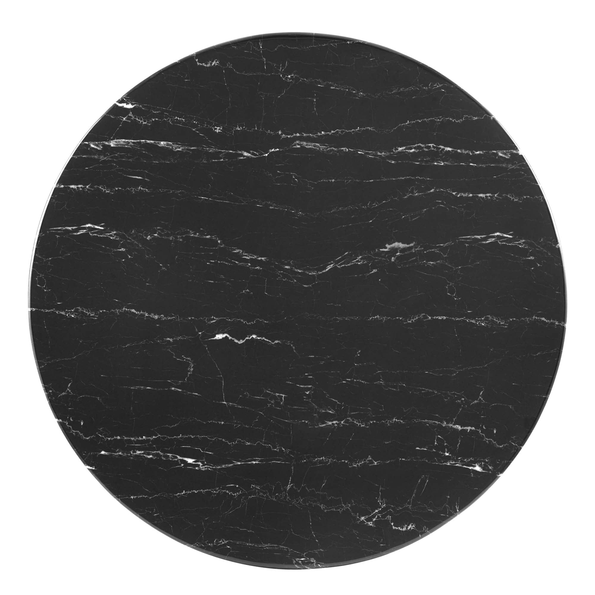 Zinque 28" Artificial Marble Dining Table in Gold Black
