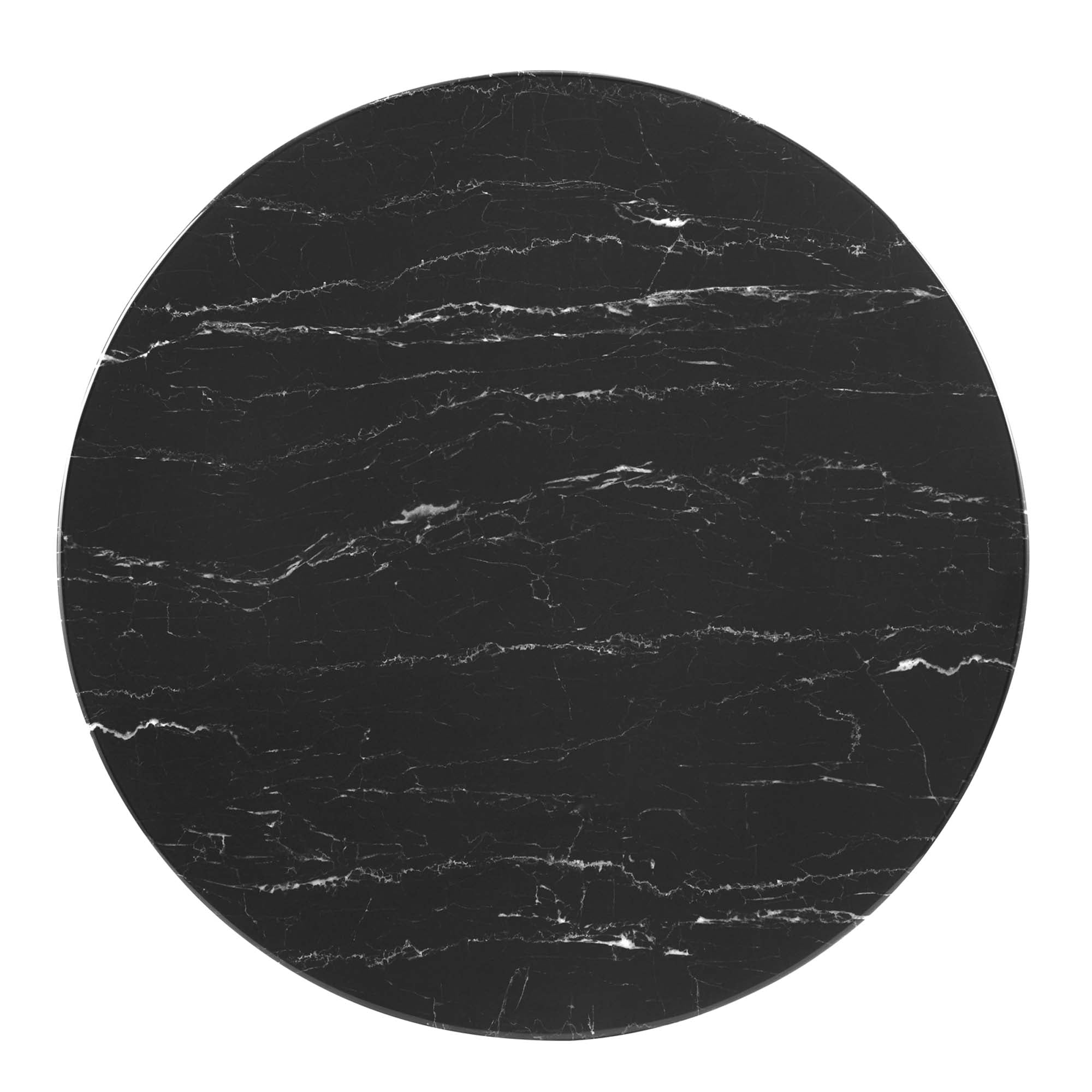 Zinque 36" Artificial Marble Dining Table in Gold Black