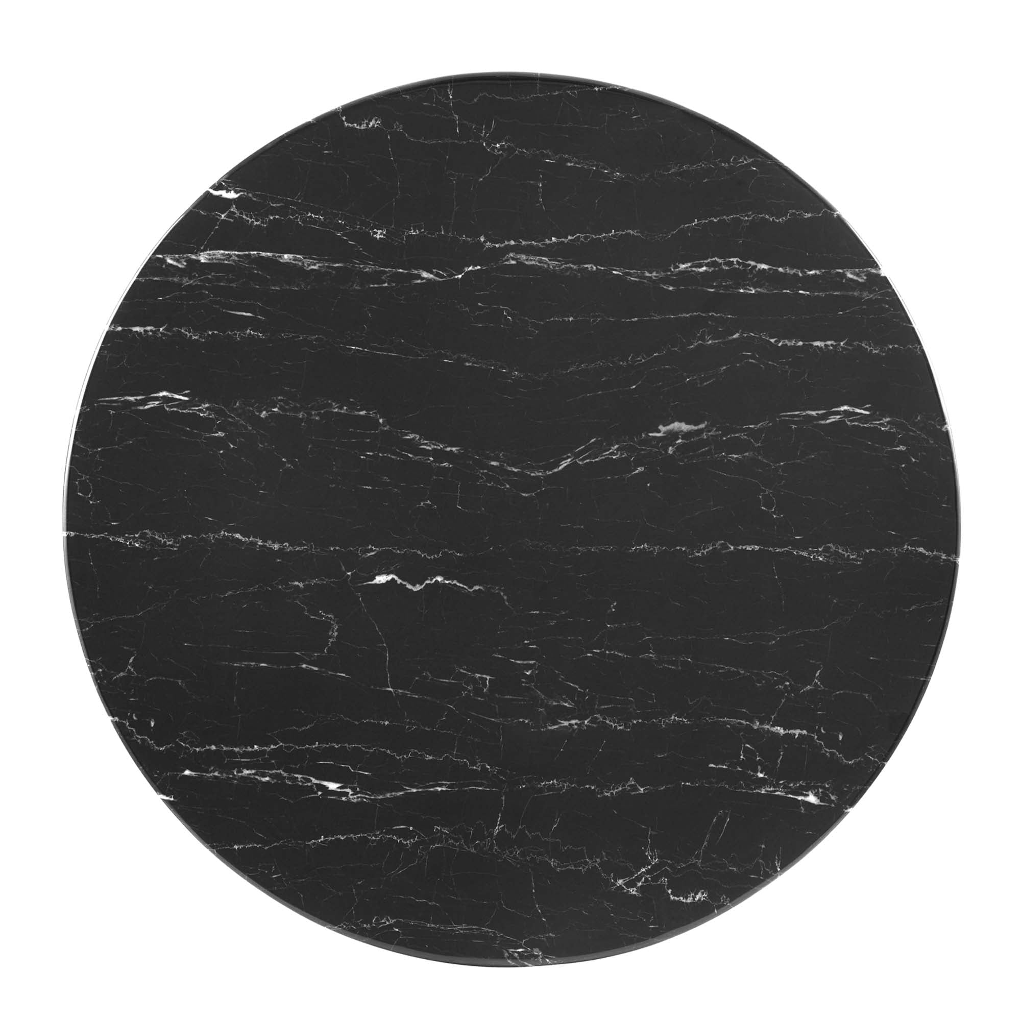 Zinque 40" Artificial Marble Dining Table in Gold Black