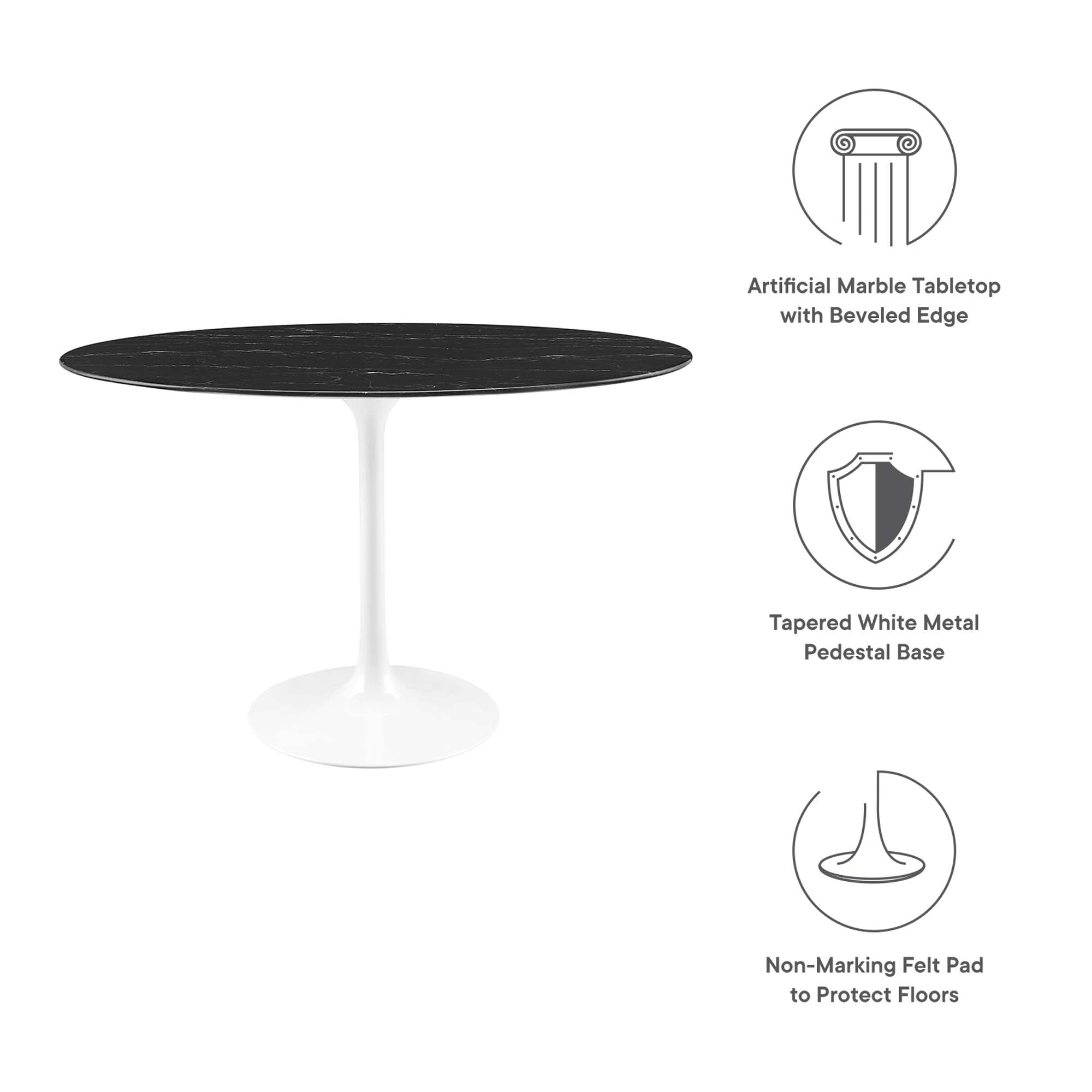 Lippa Oval Artificial Marble Dining Table