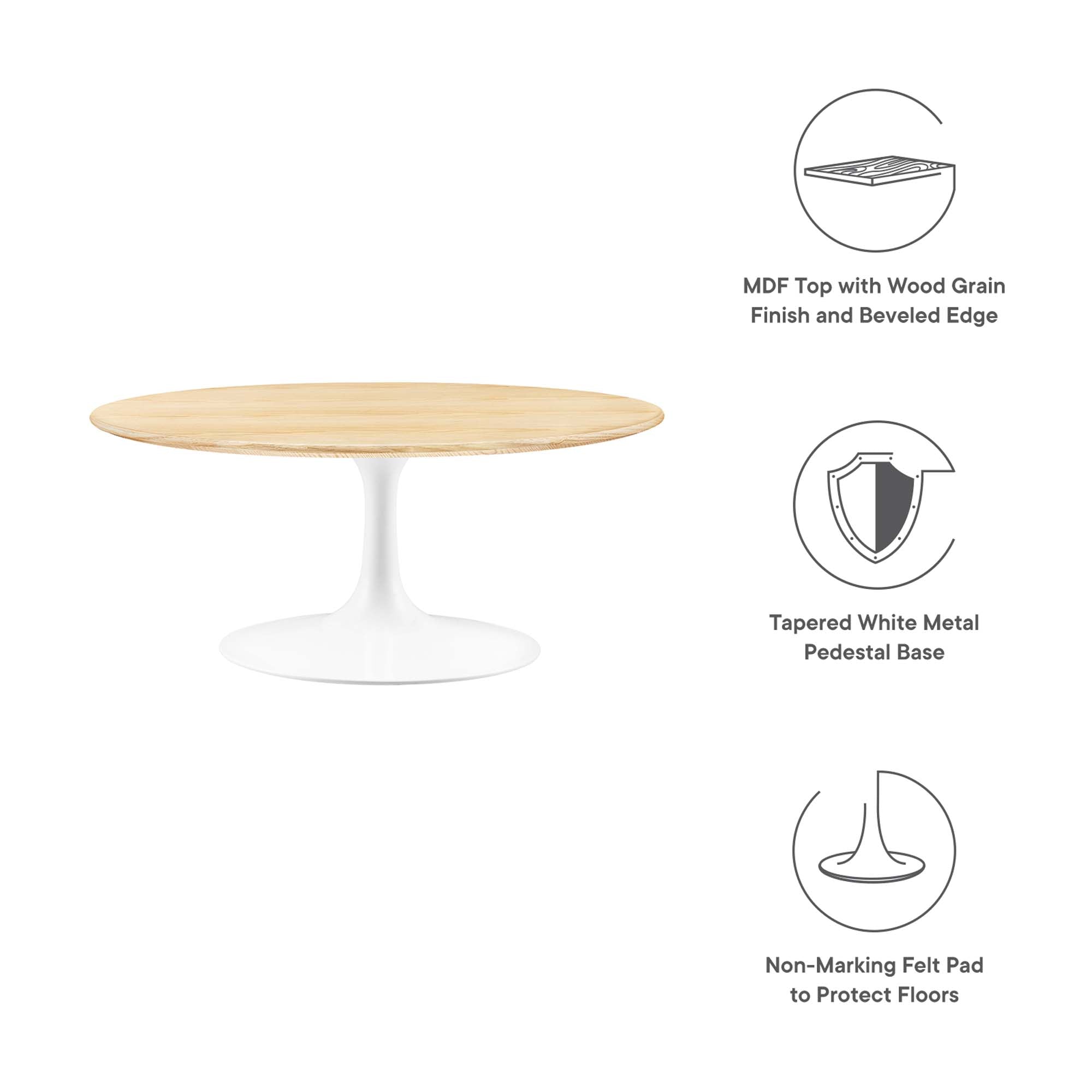 Lippa 36" Round Wood Coffee Table