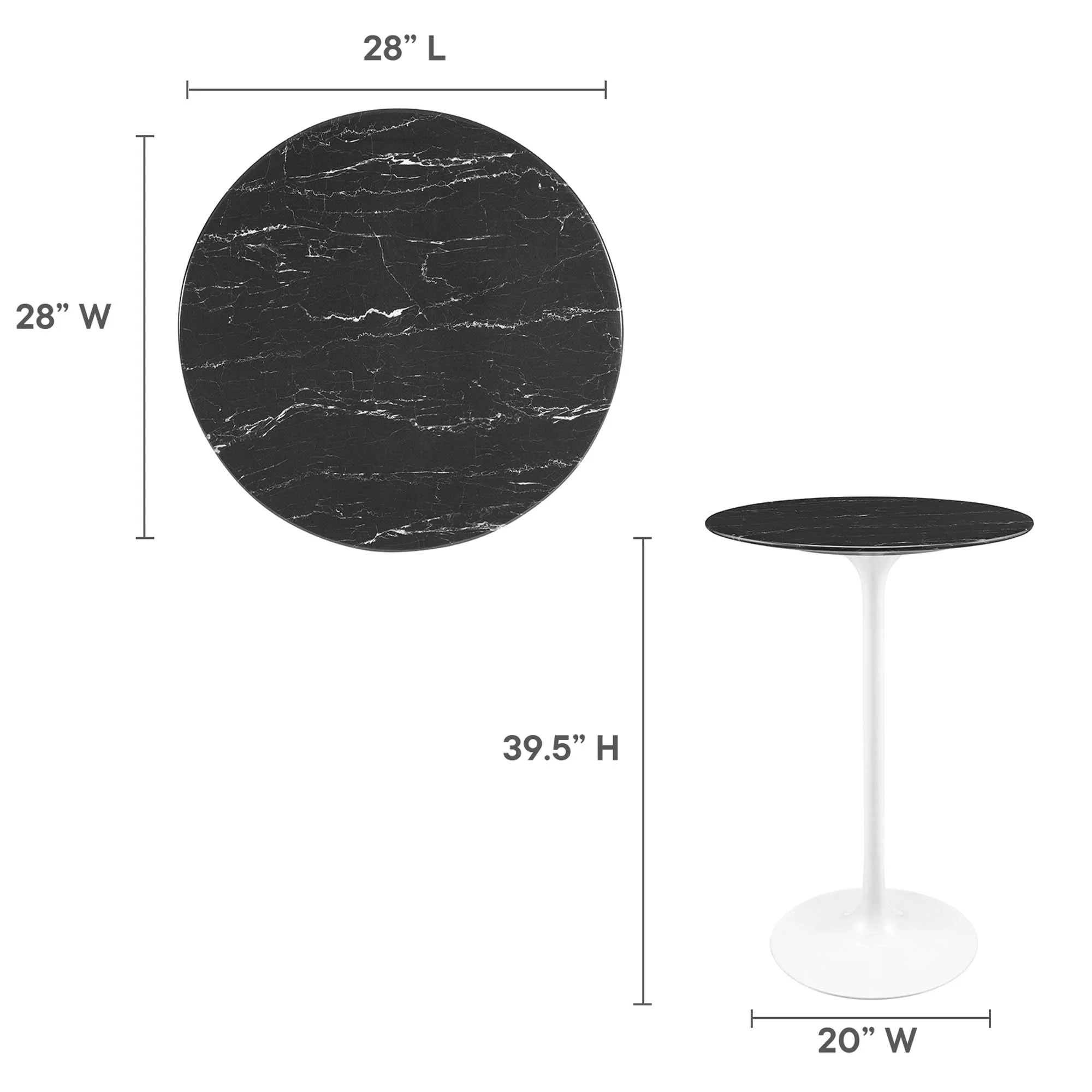 Lippa Round Artificial Marble Bar Table