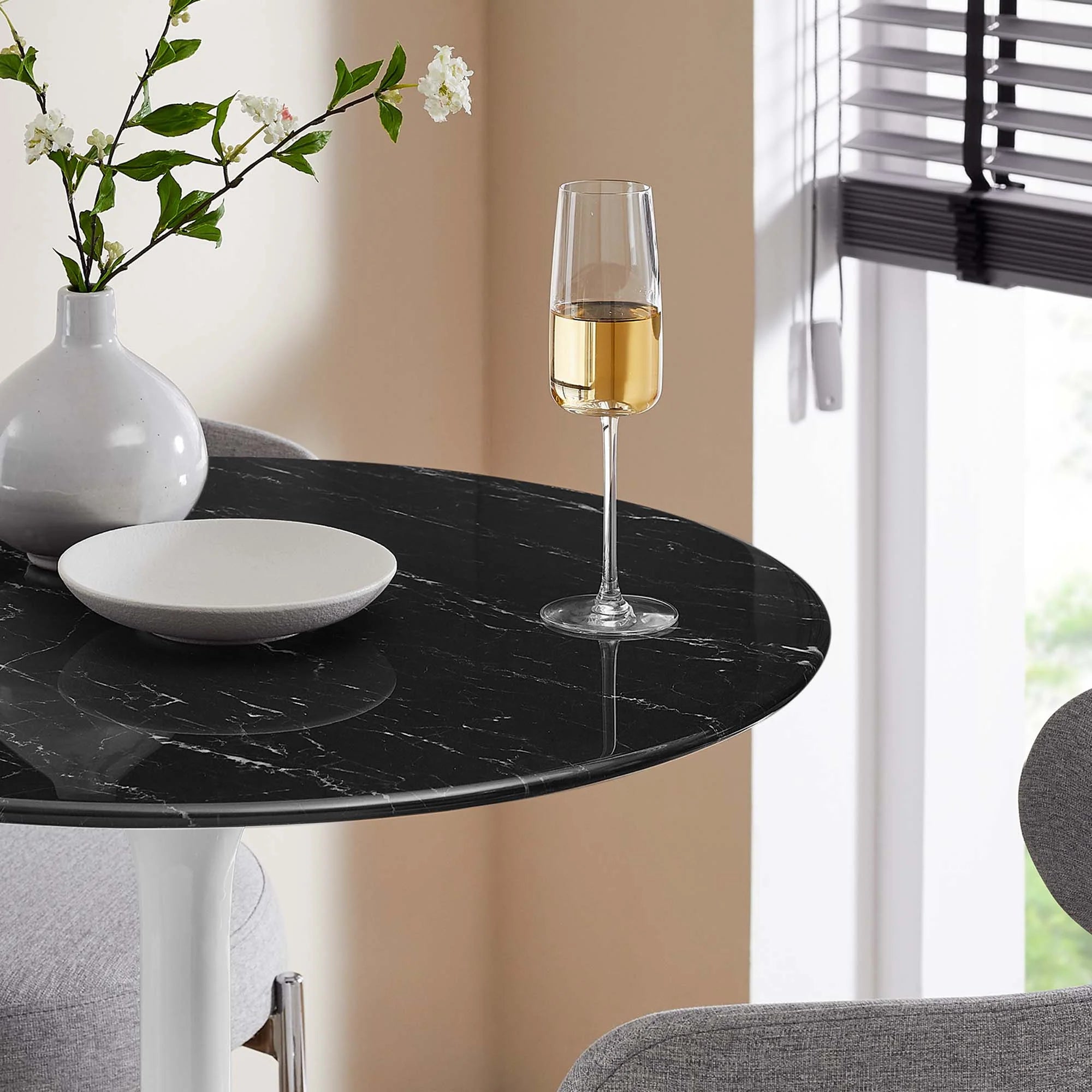 Lippa Round Artificial Marble Bar Table