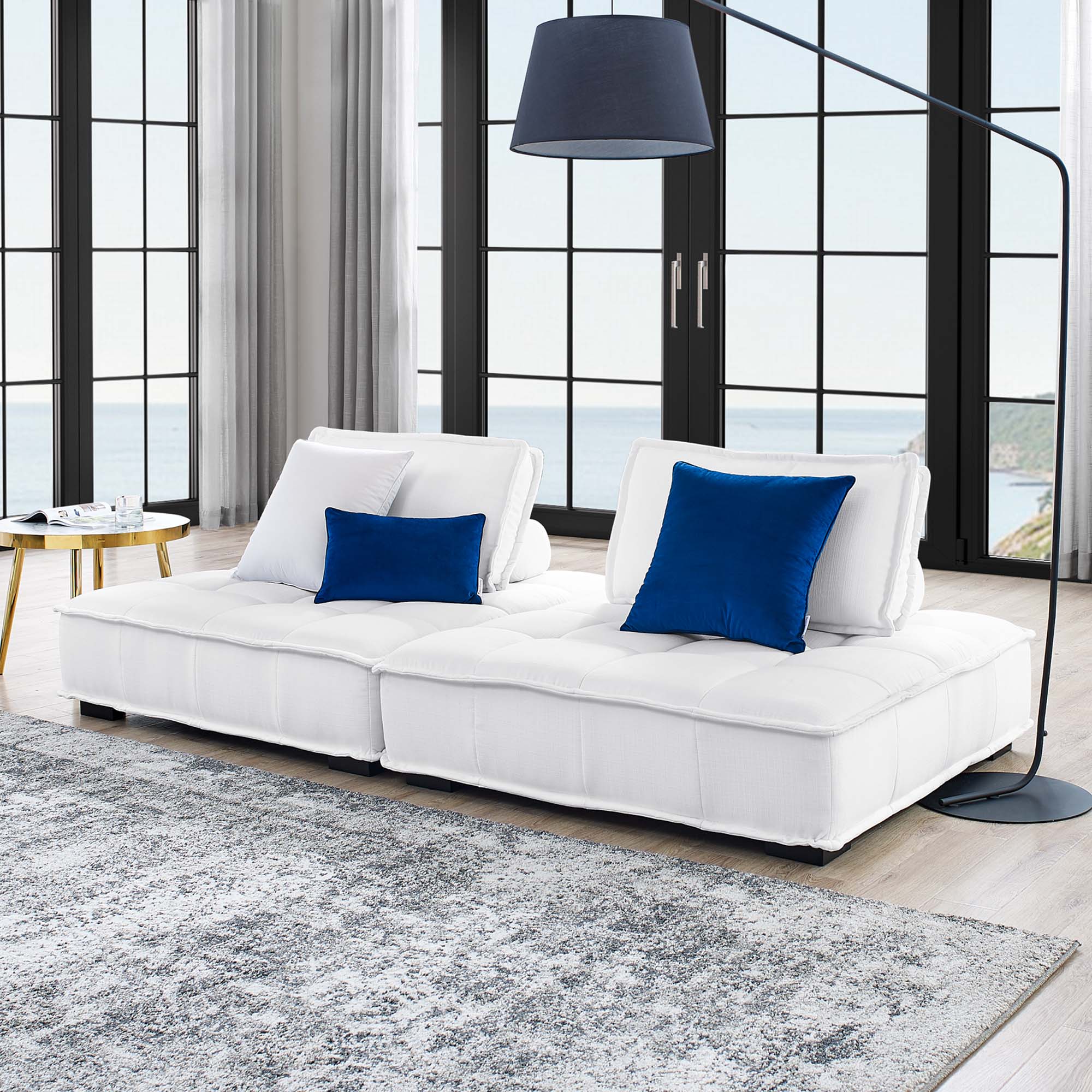 Chaise sans accoudoirs rembourrée en duvet Commix
