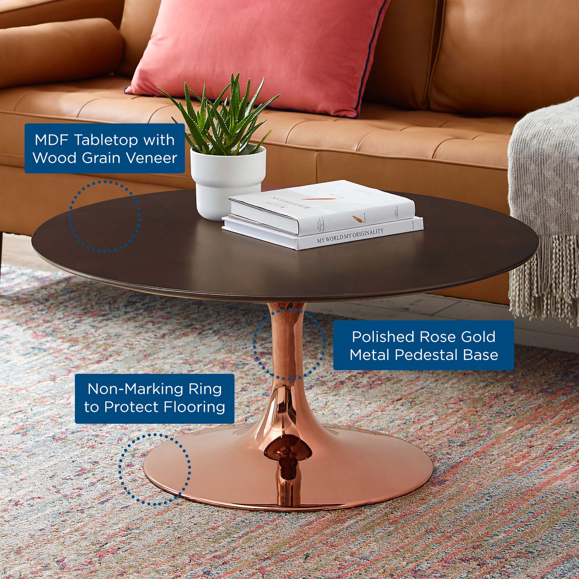 Lippa 36" Round Wood Coffee Table