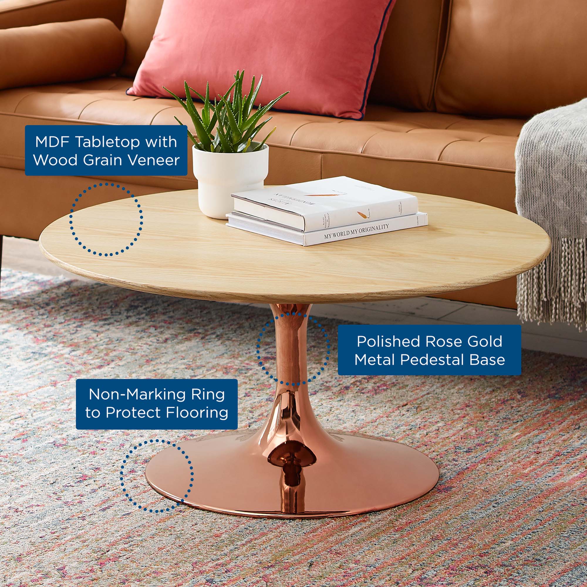 Lippa 36" Round Wood Coffee Table