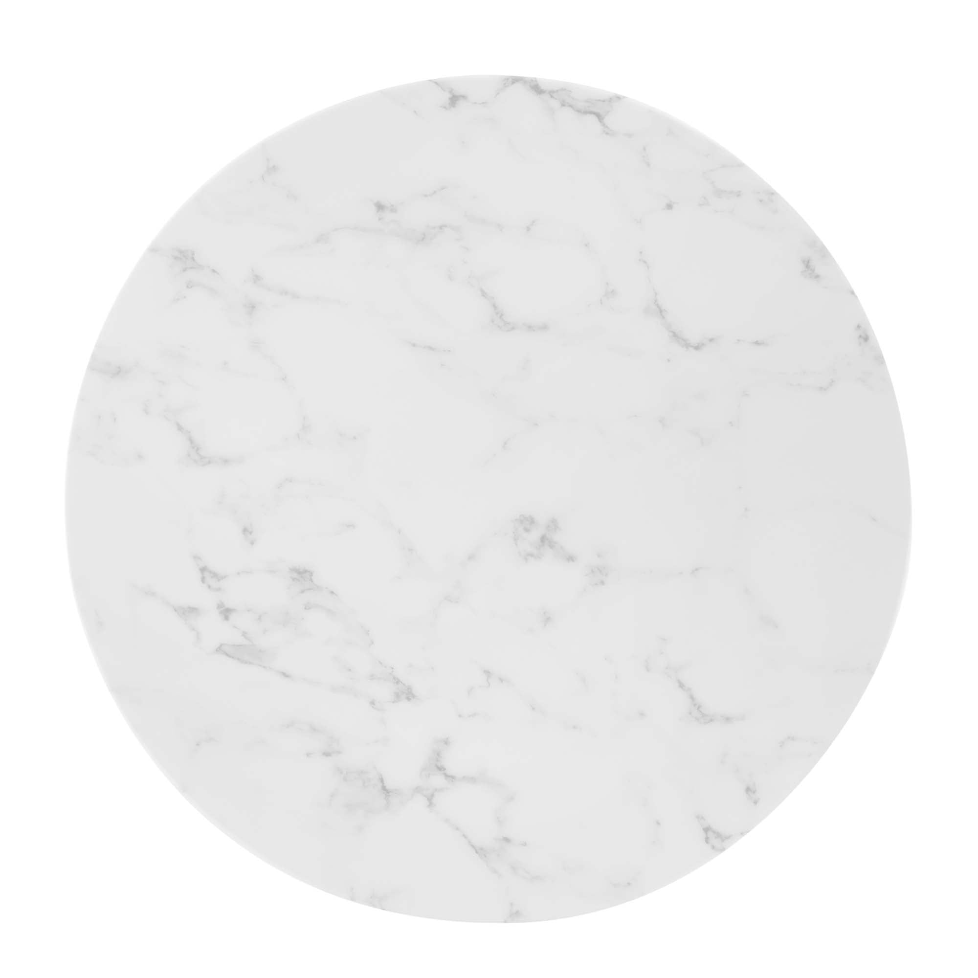 Tupelo 28" Artificial Marble Dining Table in Gold White