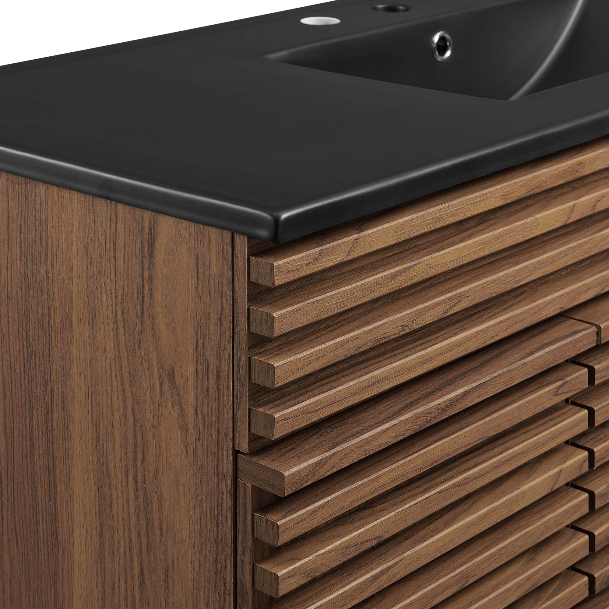 Meuble-lavabo à double vasque avec vasque noire incluse