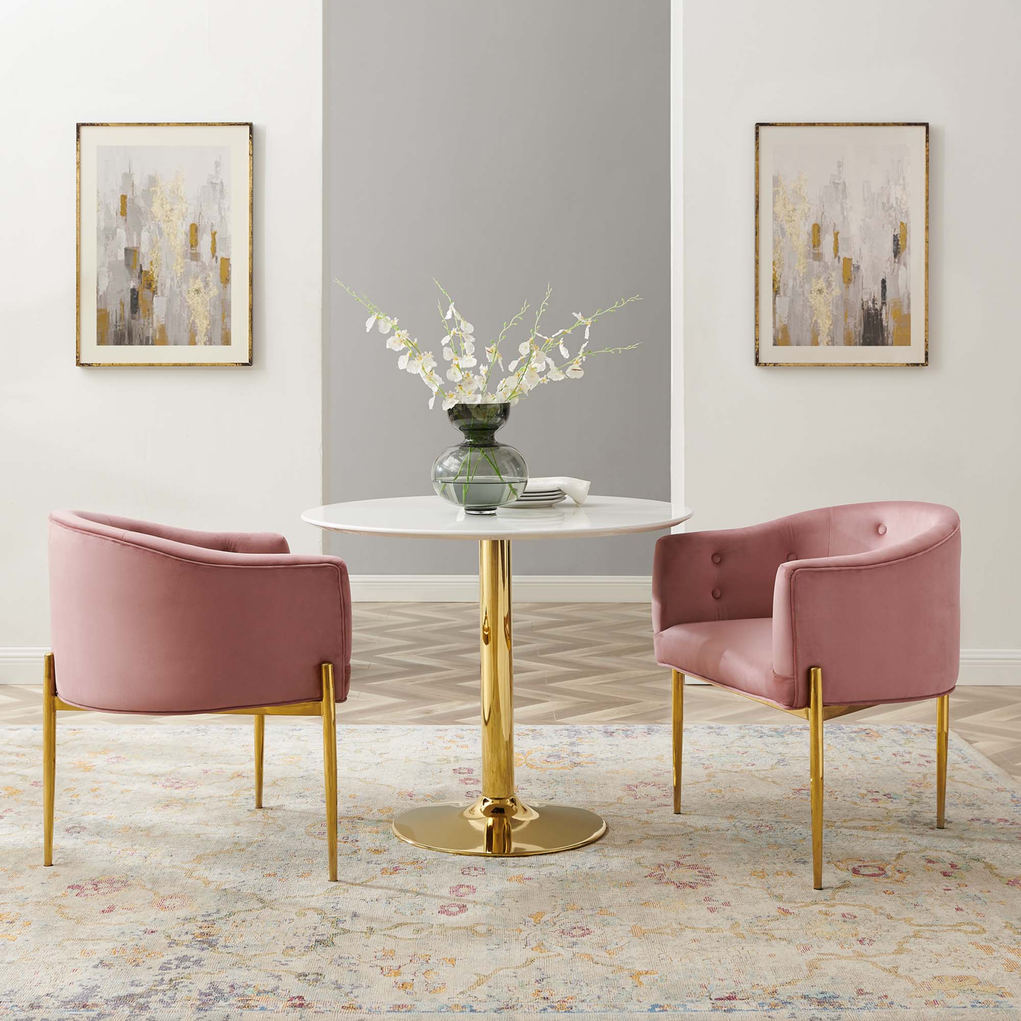 Fauteuil de salon en velours Ponder Performance