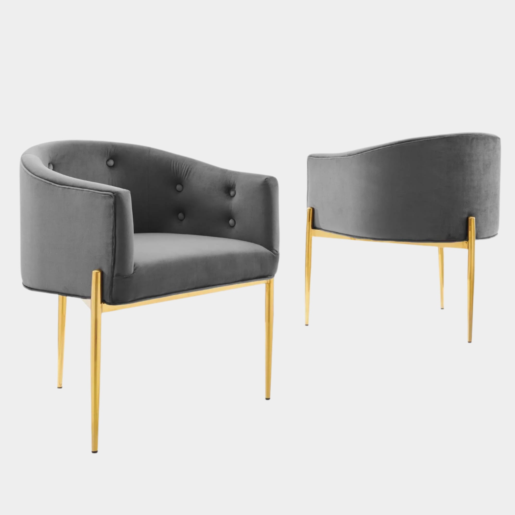 Fauteuil de salon en velours Ponder Performance