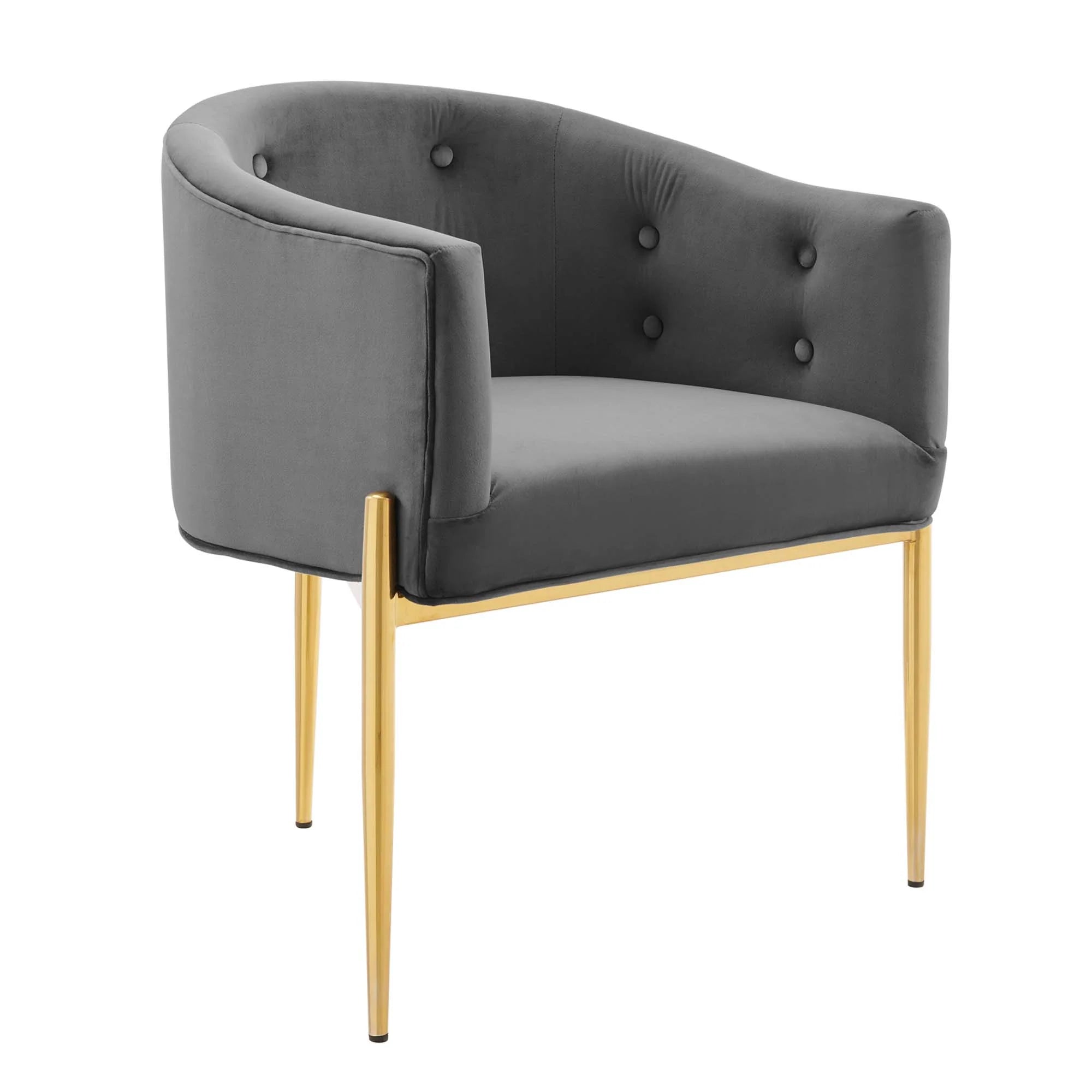 Fauteuil de salon en velours Ponder Performance
