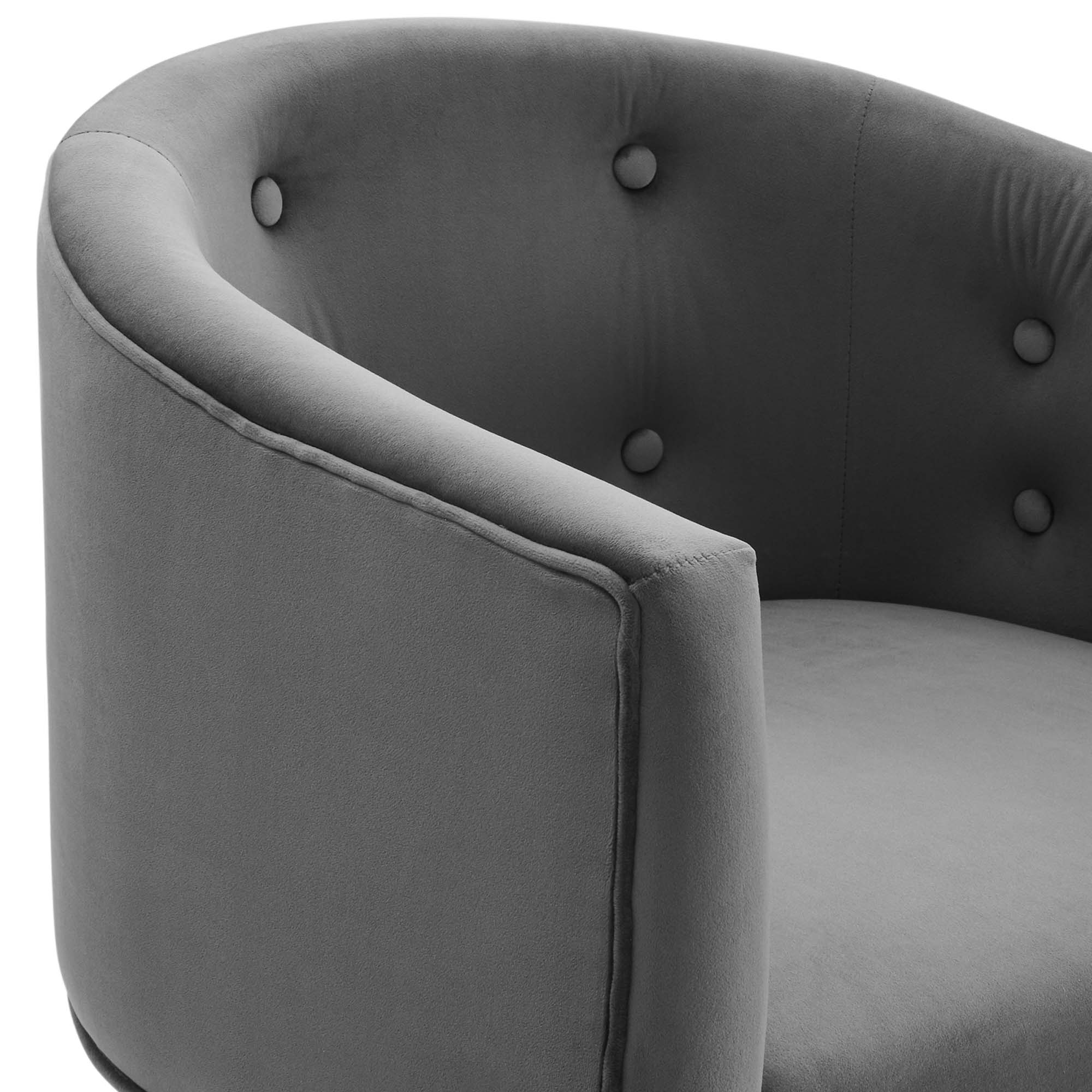 Fauteuil de salon en velours Ponder Performance