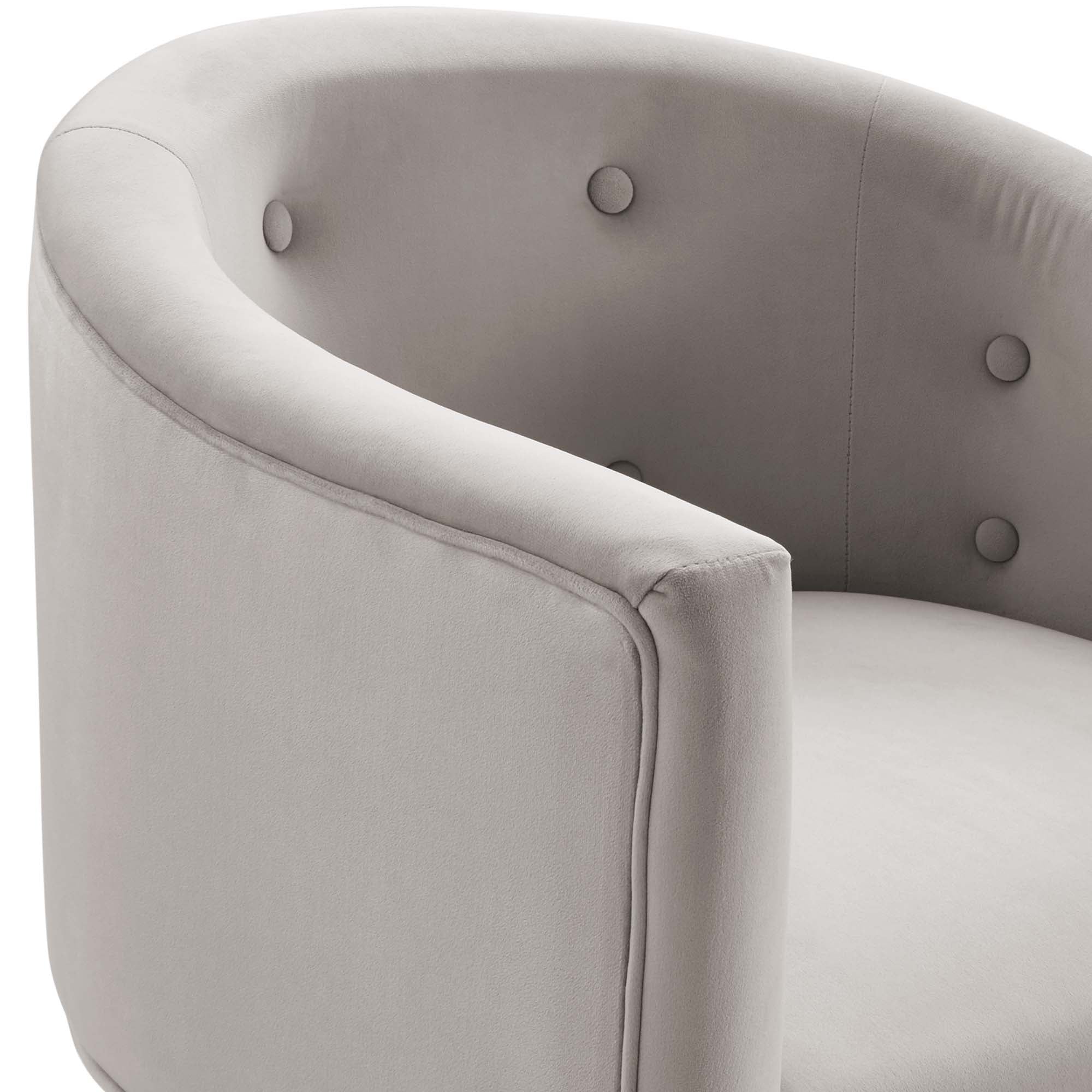Fauteuil de salon en velours Ponder Performance
