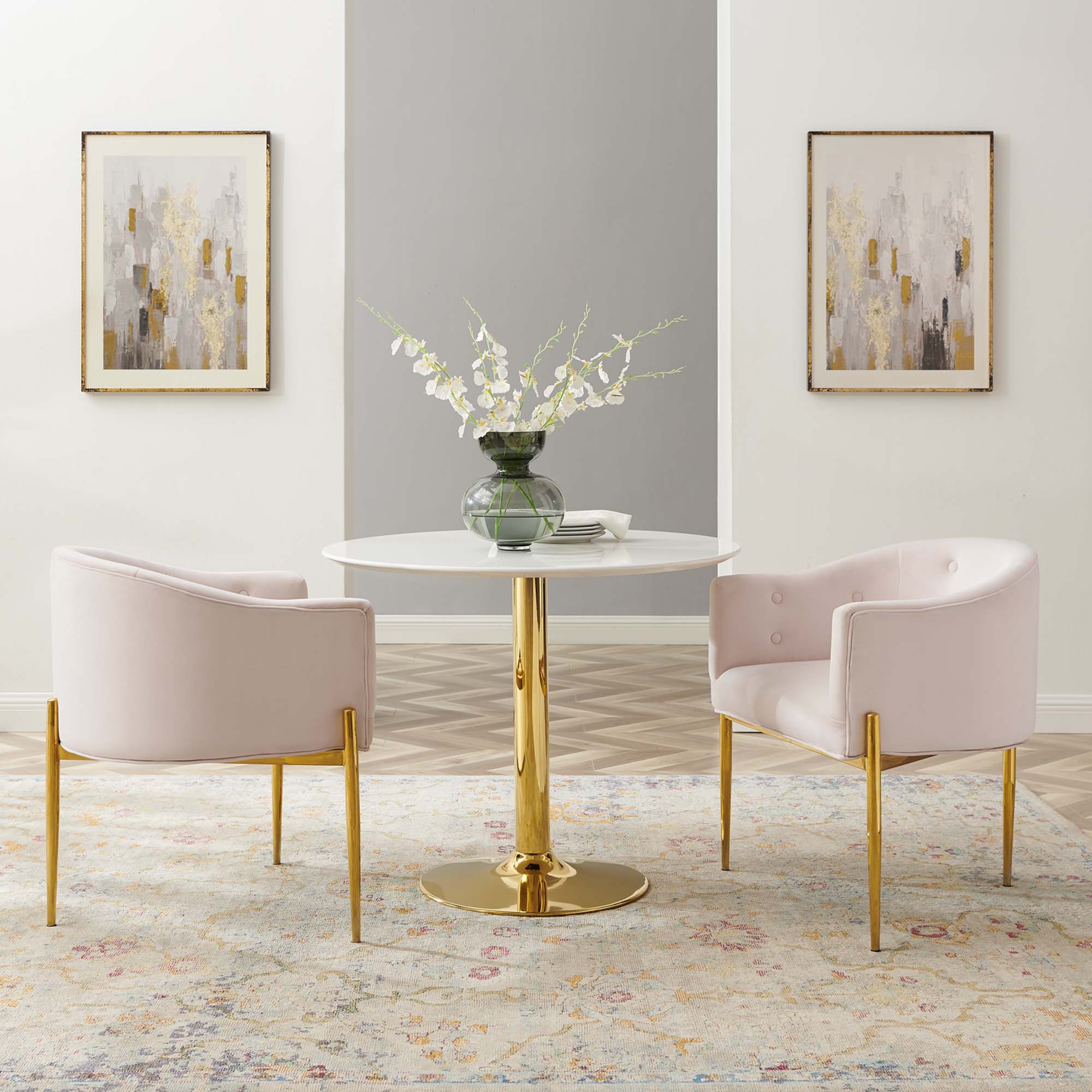 Fauteuil de salon en velours Ponder Performance